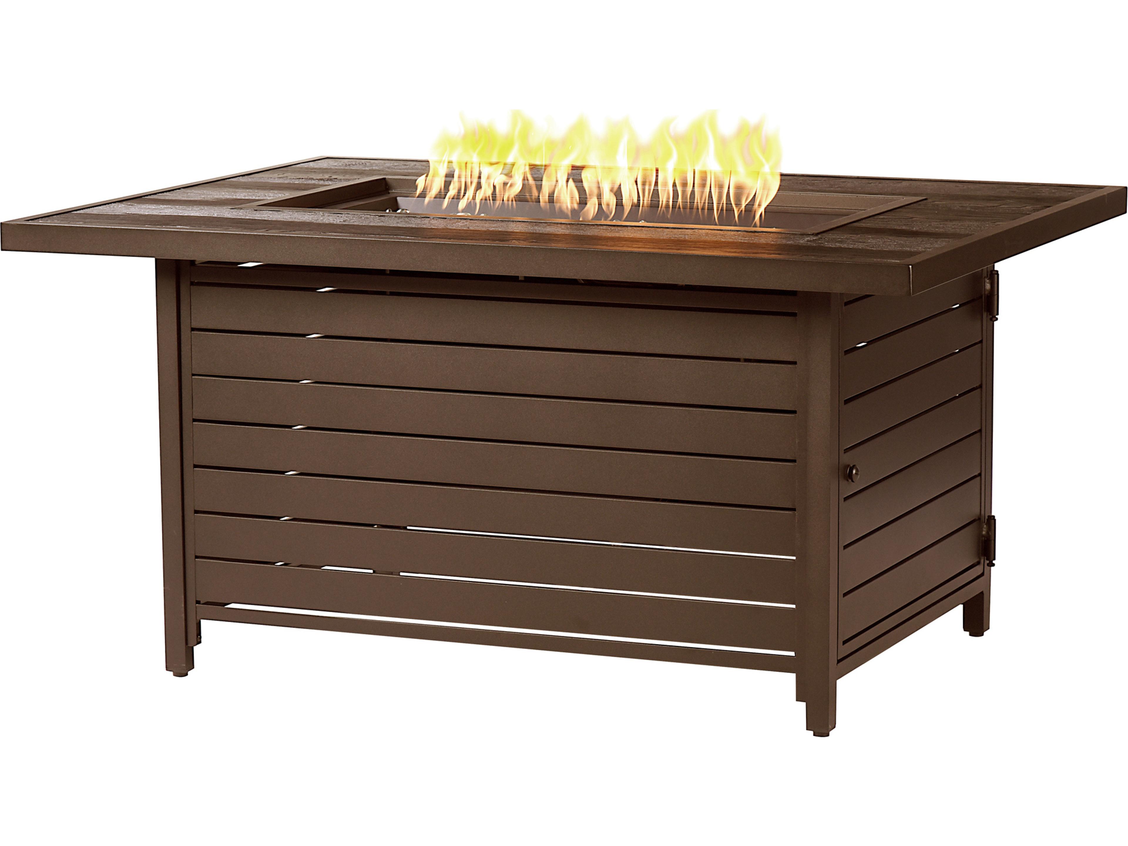 Oakland Living Rectangular Aluminum Propane Outdoor Patio Fire Pit Table