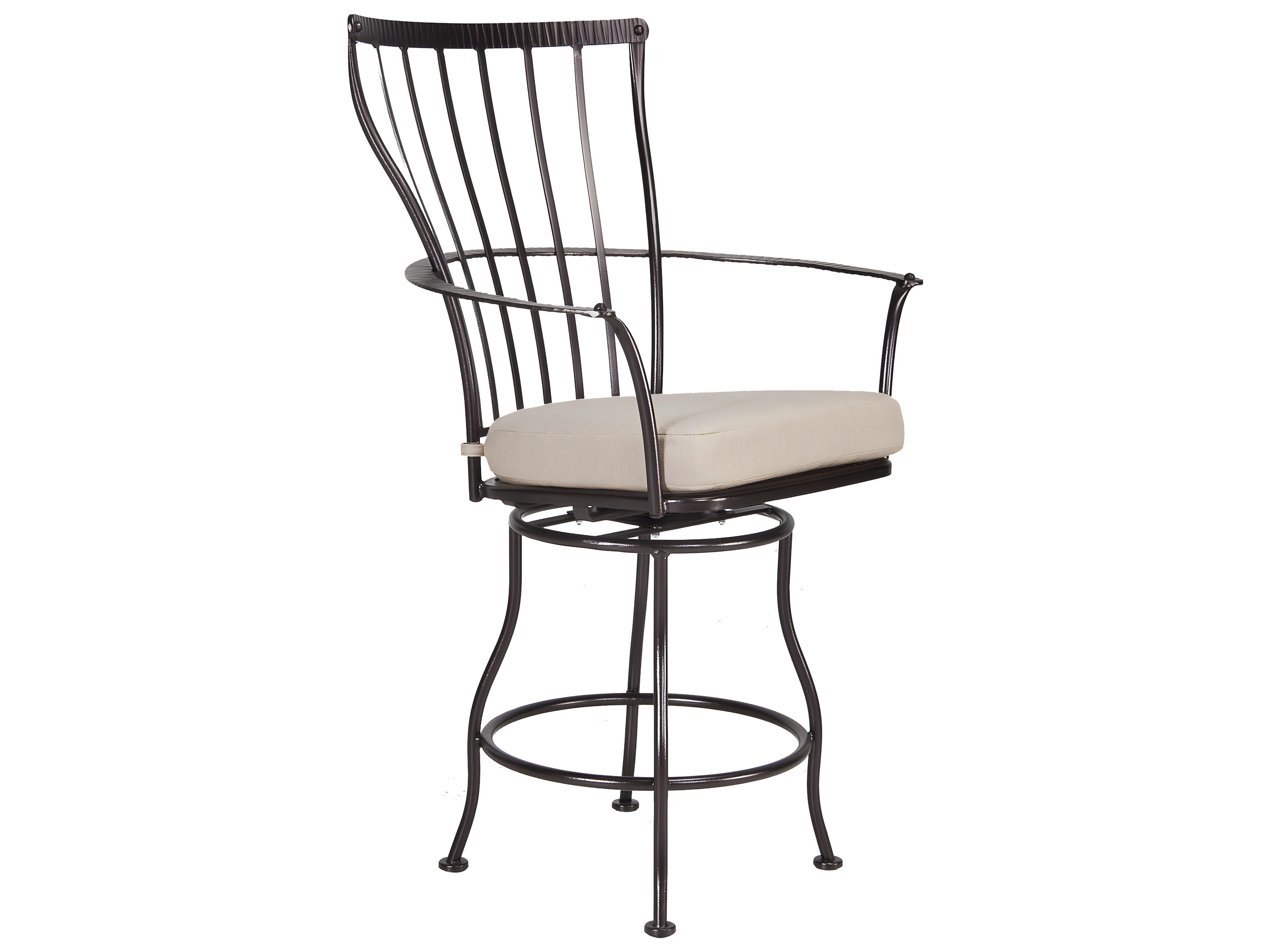 OW Lee Monterra Wrought Iron Swivel Counter Arm Stool