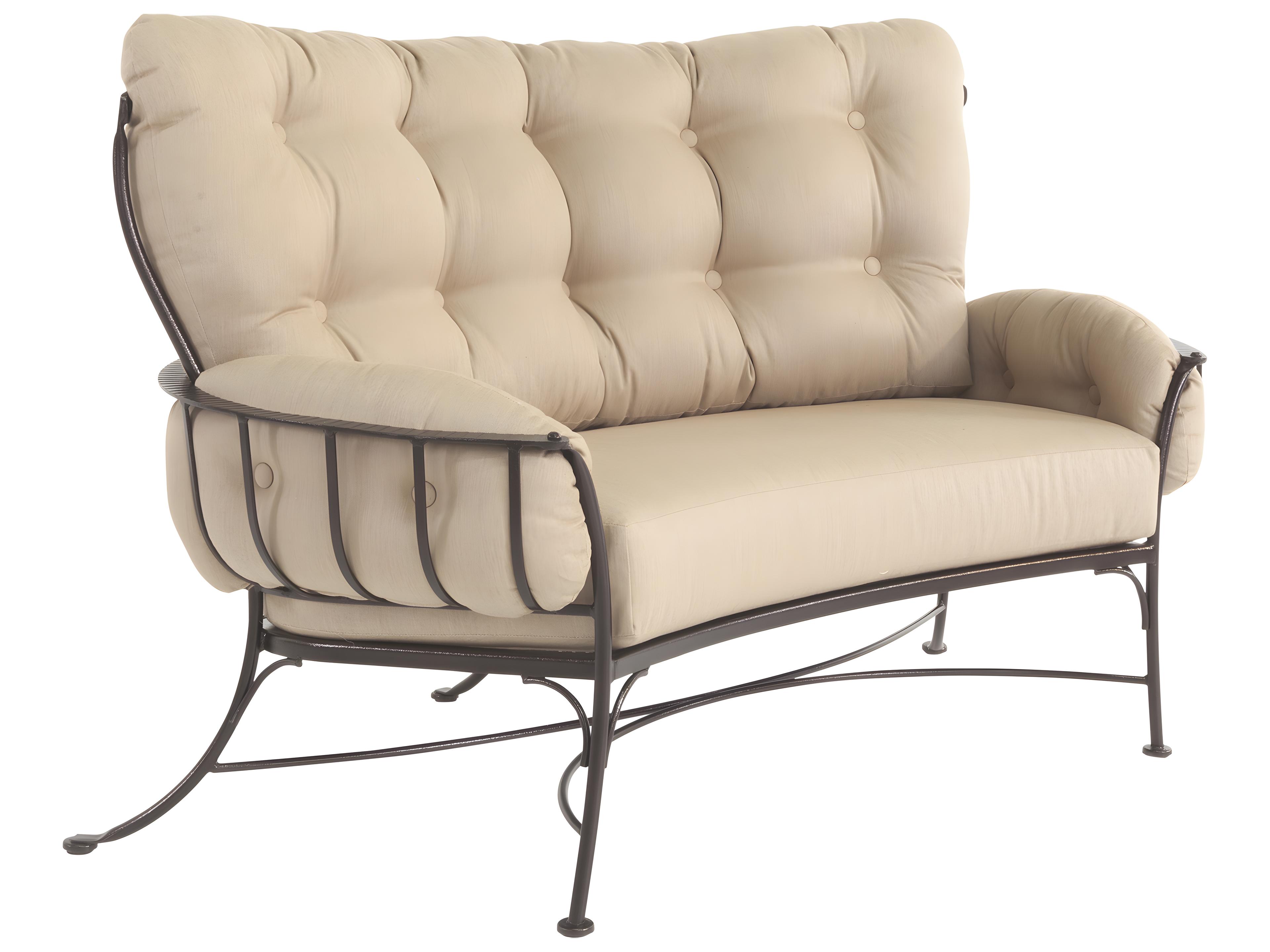 OW Lee Monterra Wrought Iron Mini Crescent loveseat