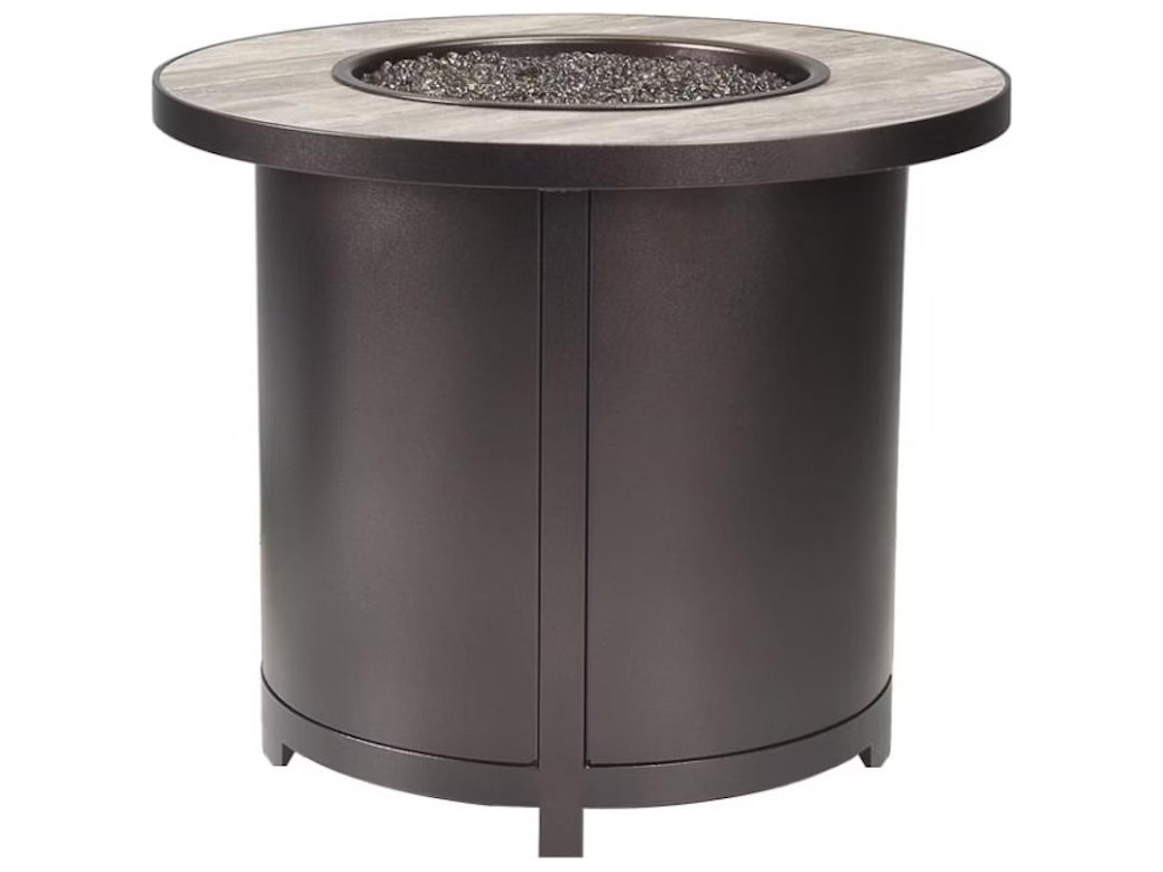 OW Lee Casual Fireside Capri Steel Round Chat Height Iron Fire Pit - Electronic Ignition