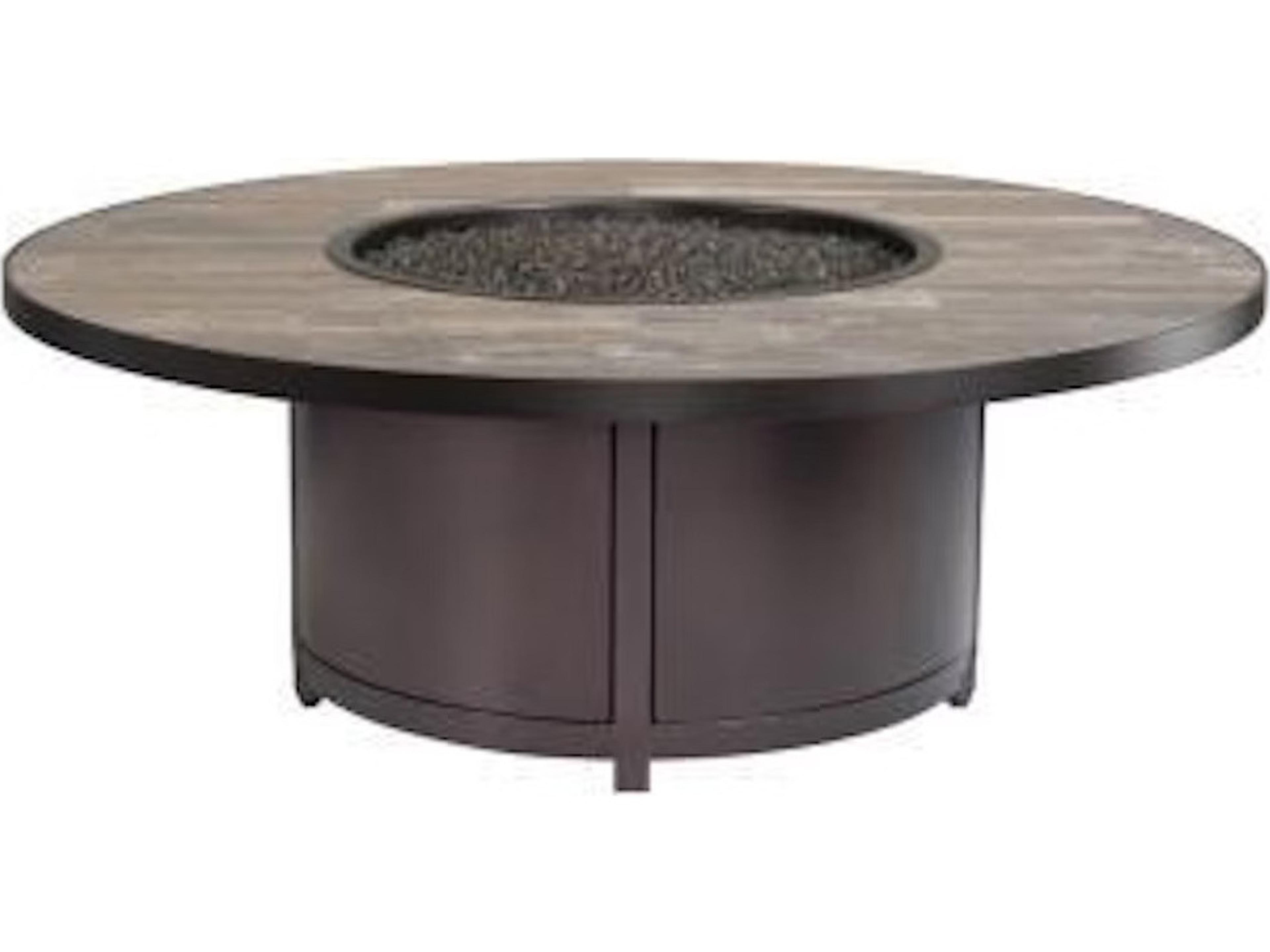 OW Lee Casual Fireside Elba Aluminum Round Occasional Height Fire Pit Table