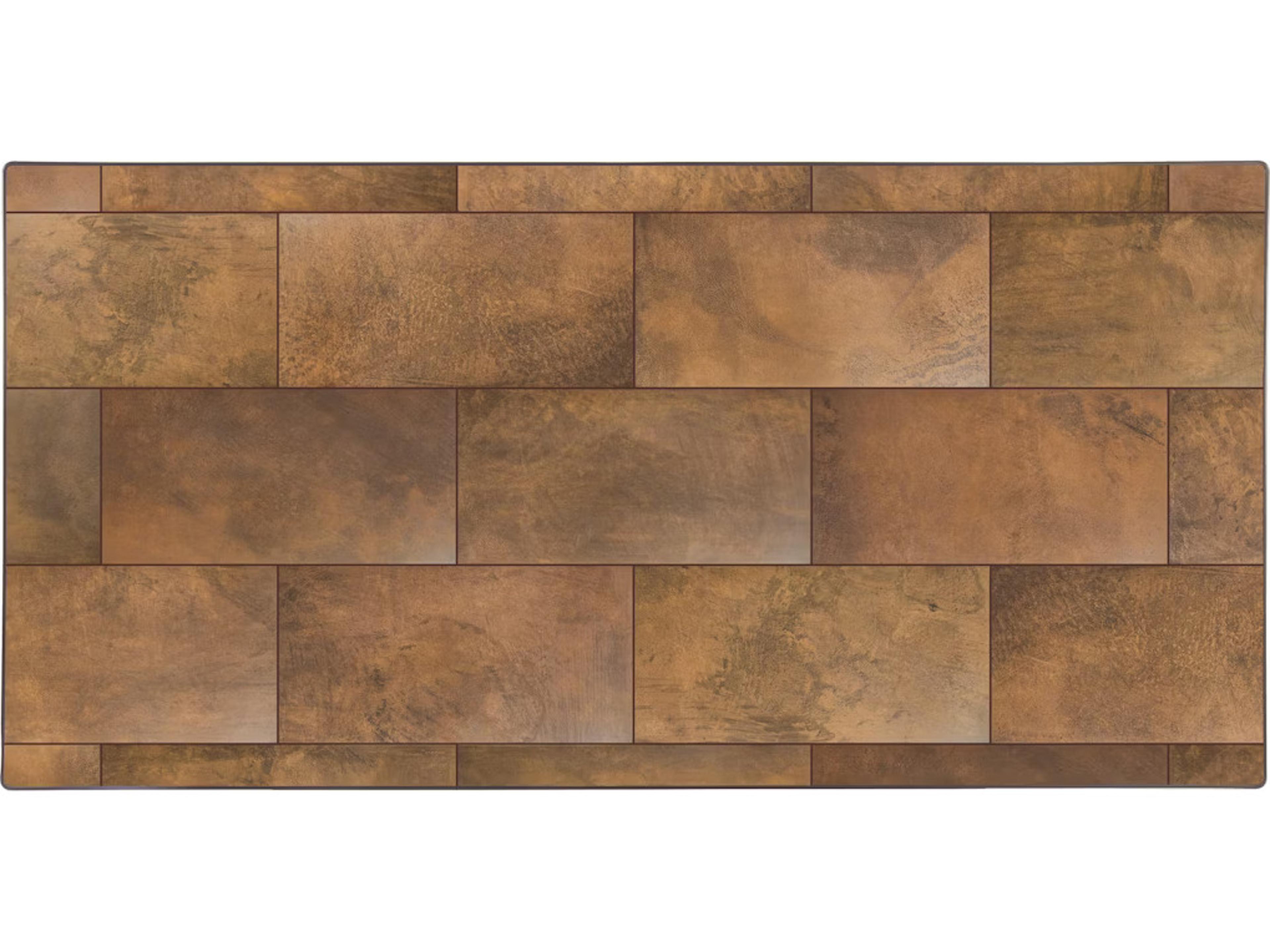 OW Lee City Porcelain Rectangular Table Top with Aluminum Rim