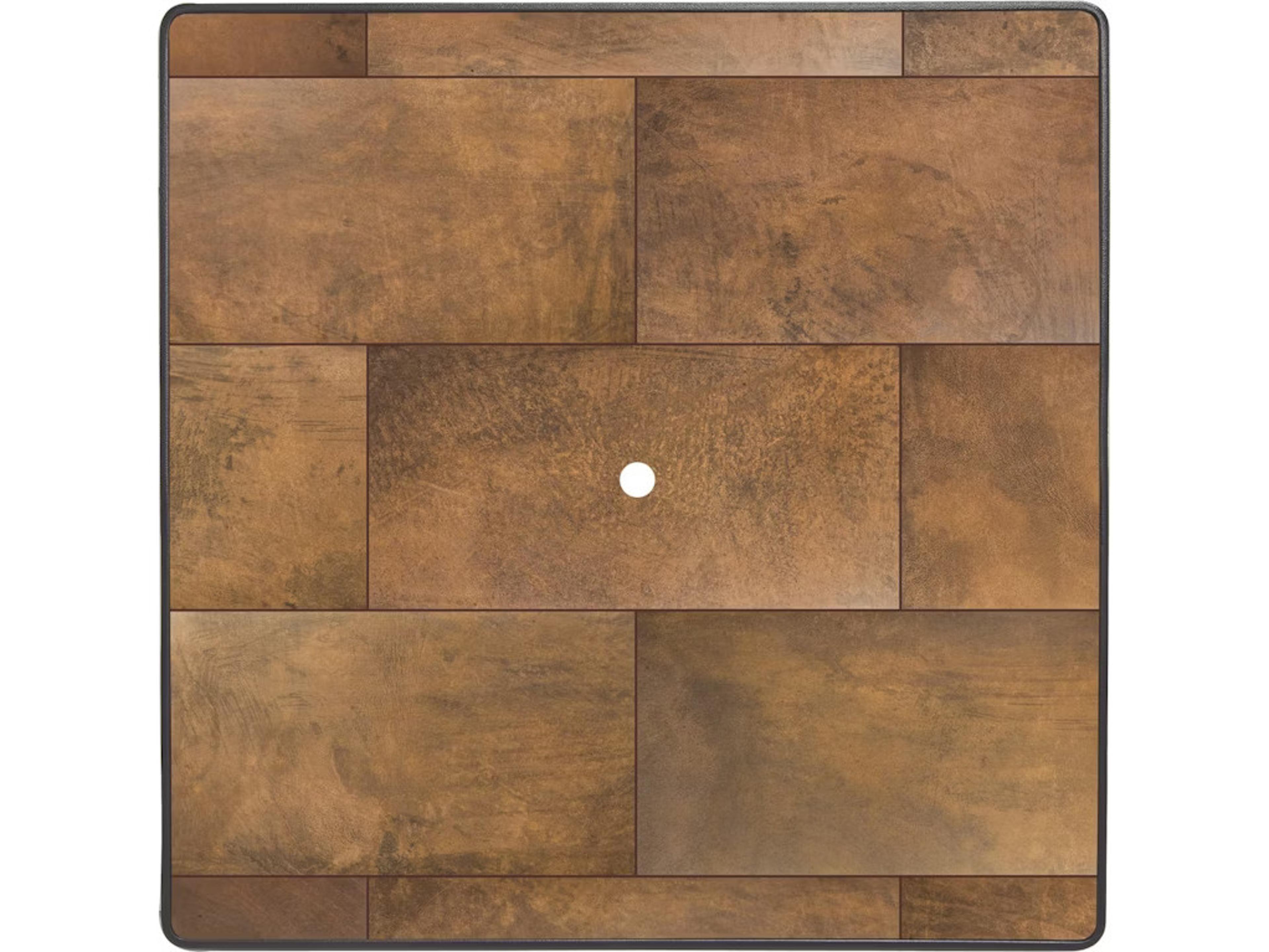 OW Lee City Porcelain Square Table Top with Aluminum Rim & Umbrella Hole