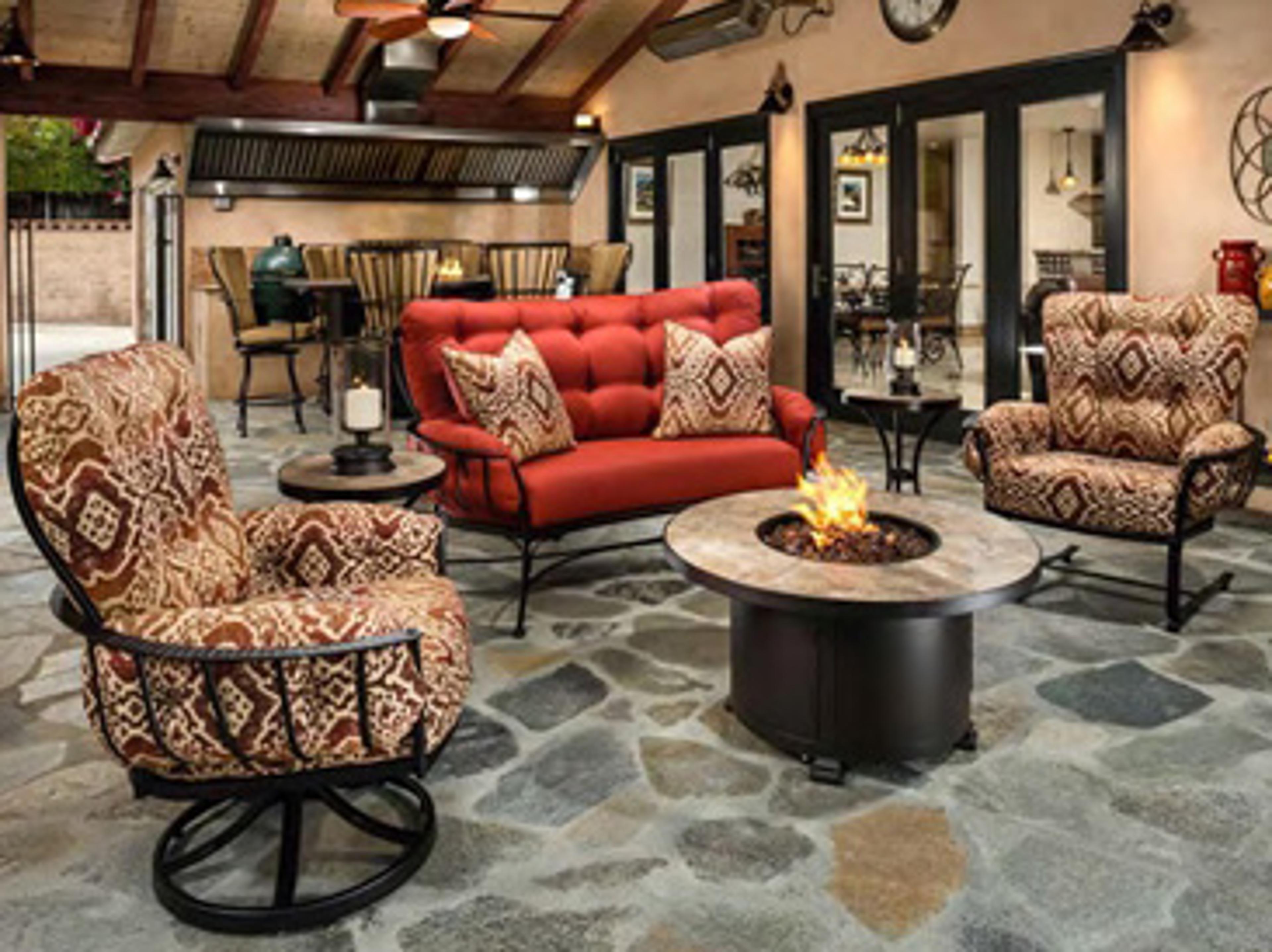 OW Lee Monterra Wrought Iron Outdoor Patio Lounge Set