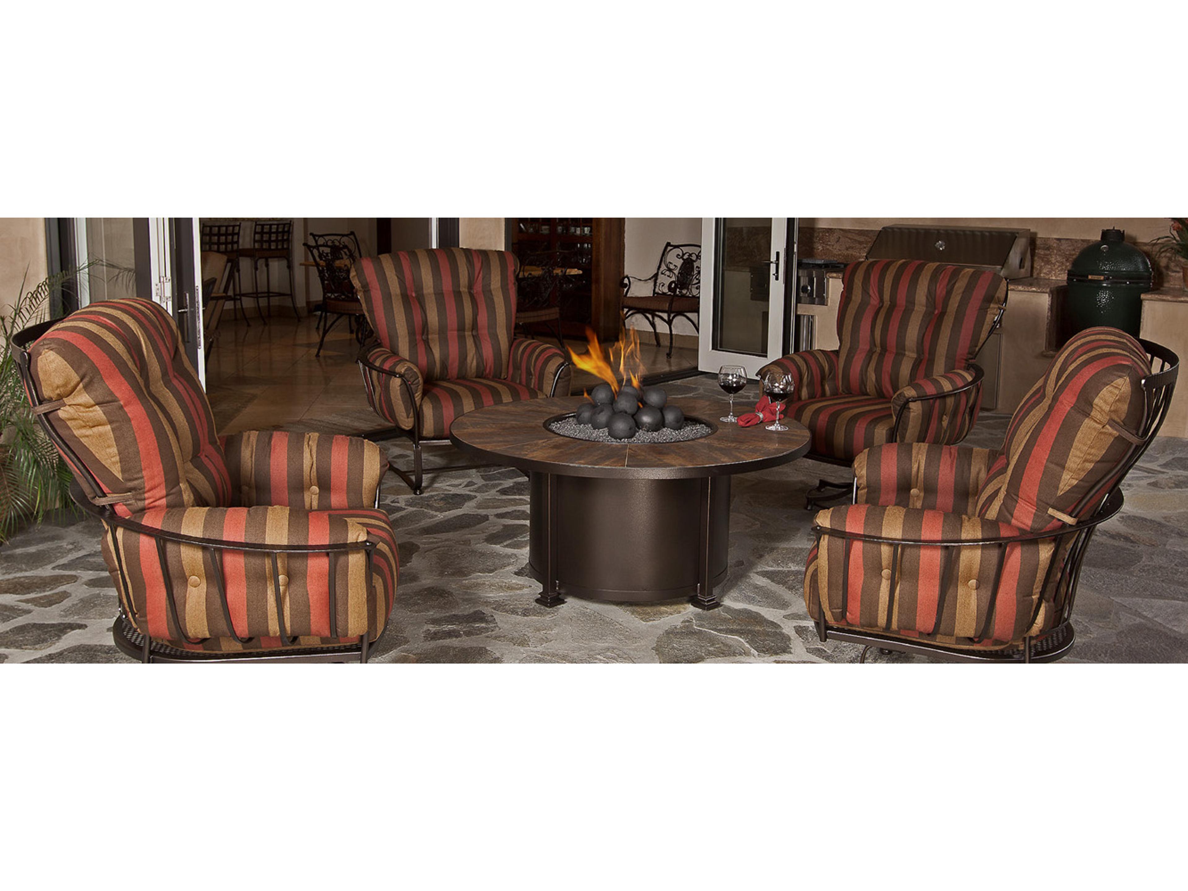 OW Lee Monterra Wrought Iron Patio Lounge Set
