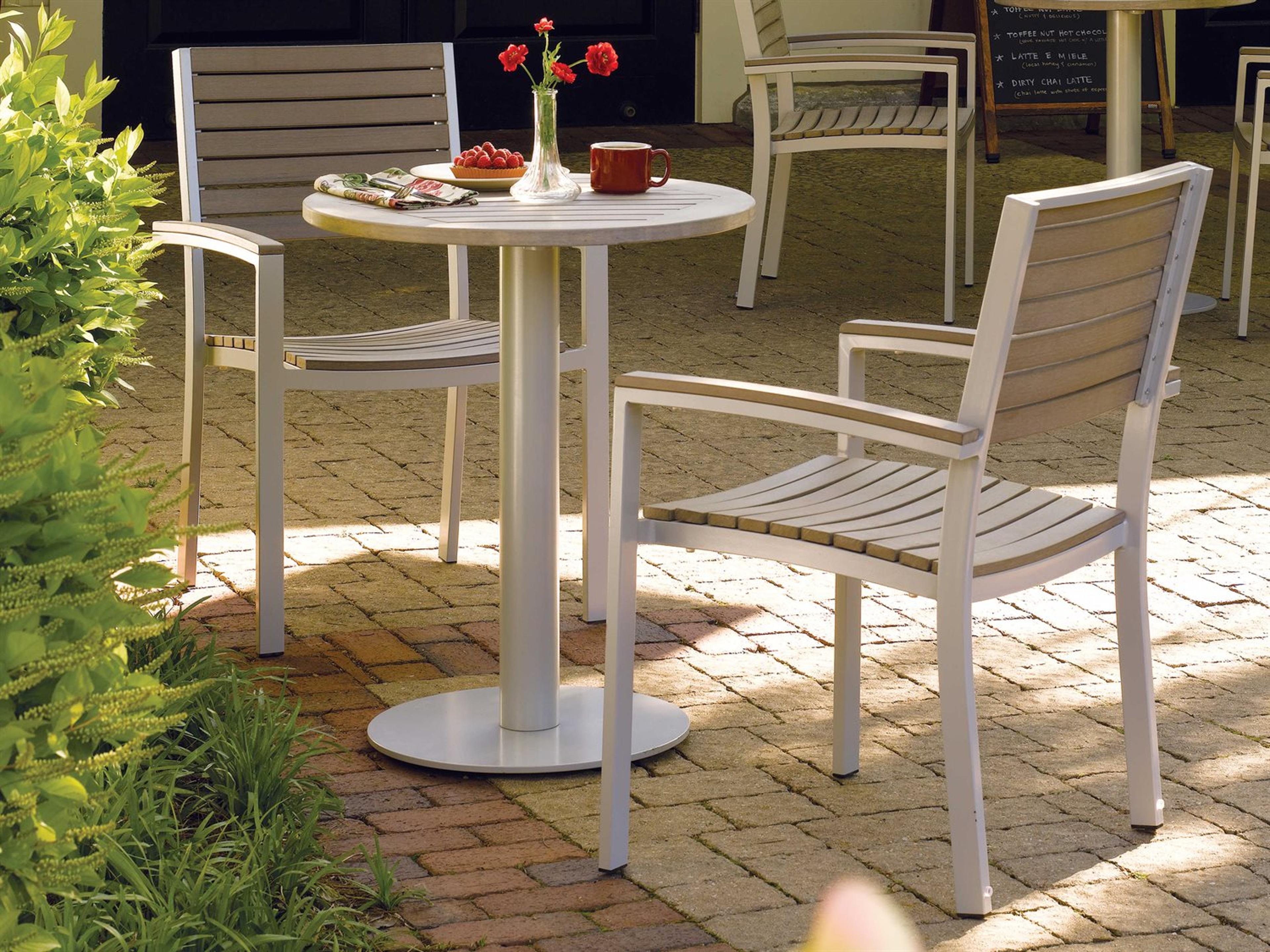 Oxford Garden Travira 3 Piece Table and Chair Aluminum Dining Set