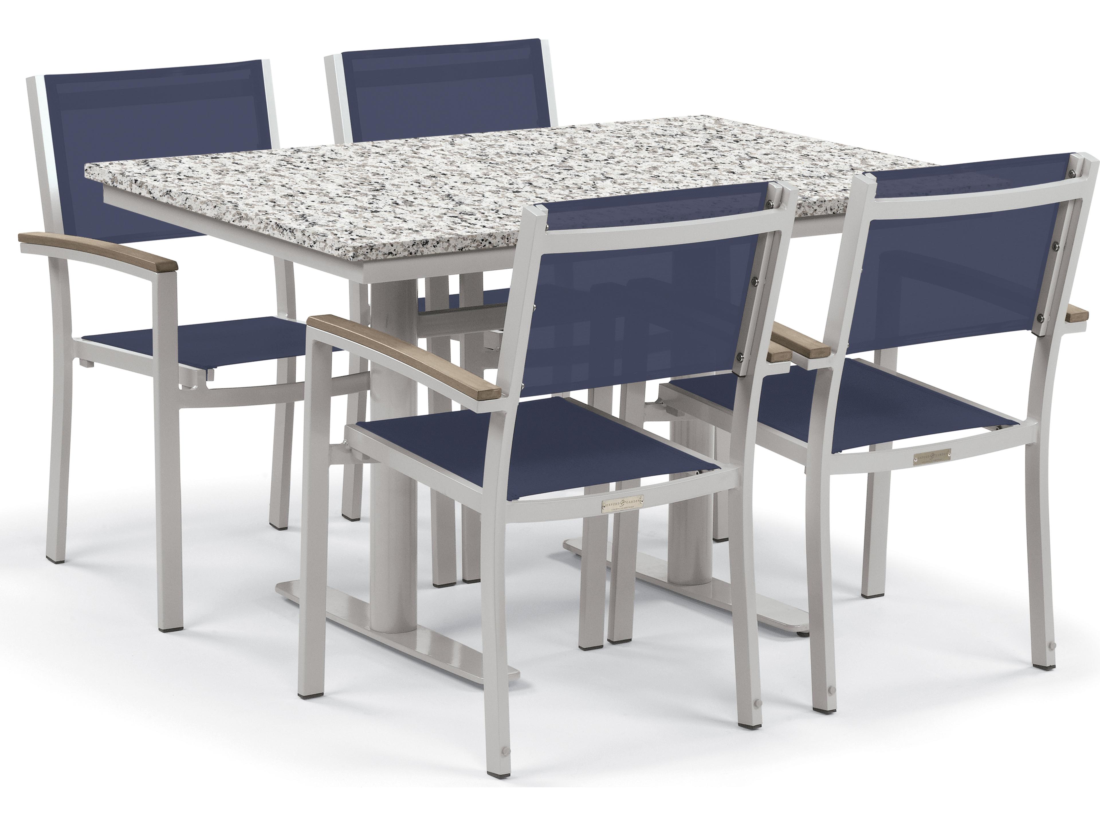 Oxford Garden Travira Aluminum Flint 5 Piece Bistro Set with Ink Pen Sling