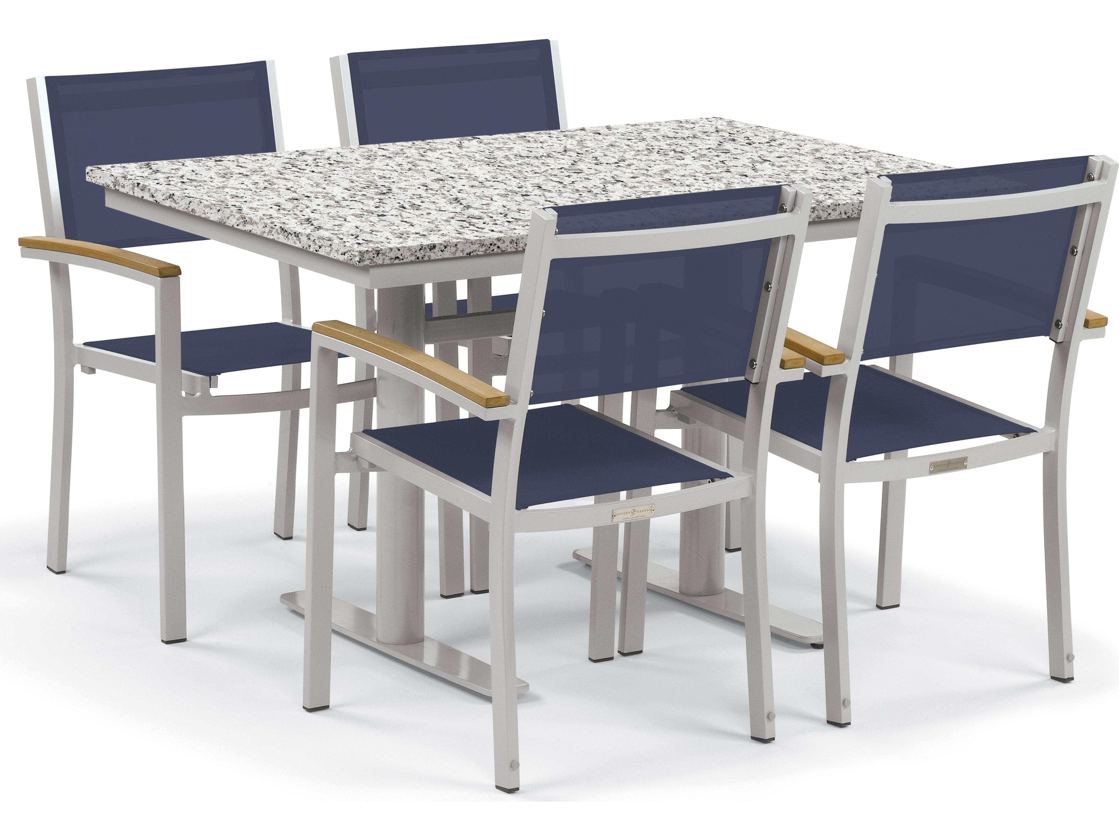 Oxford Garden Travira Aluminum Flint 5 Piece Bistro Set with Ink Pen Sling