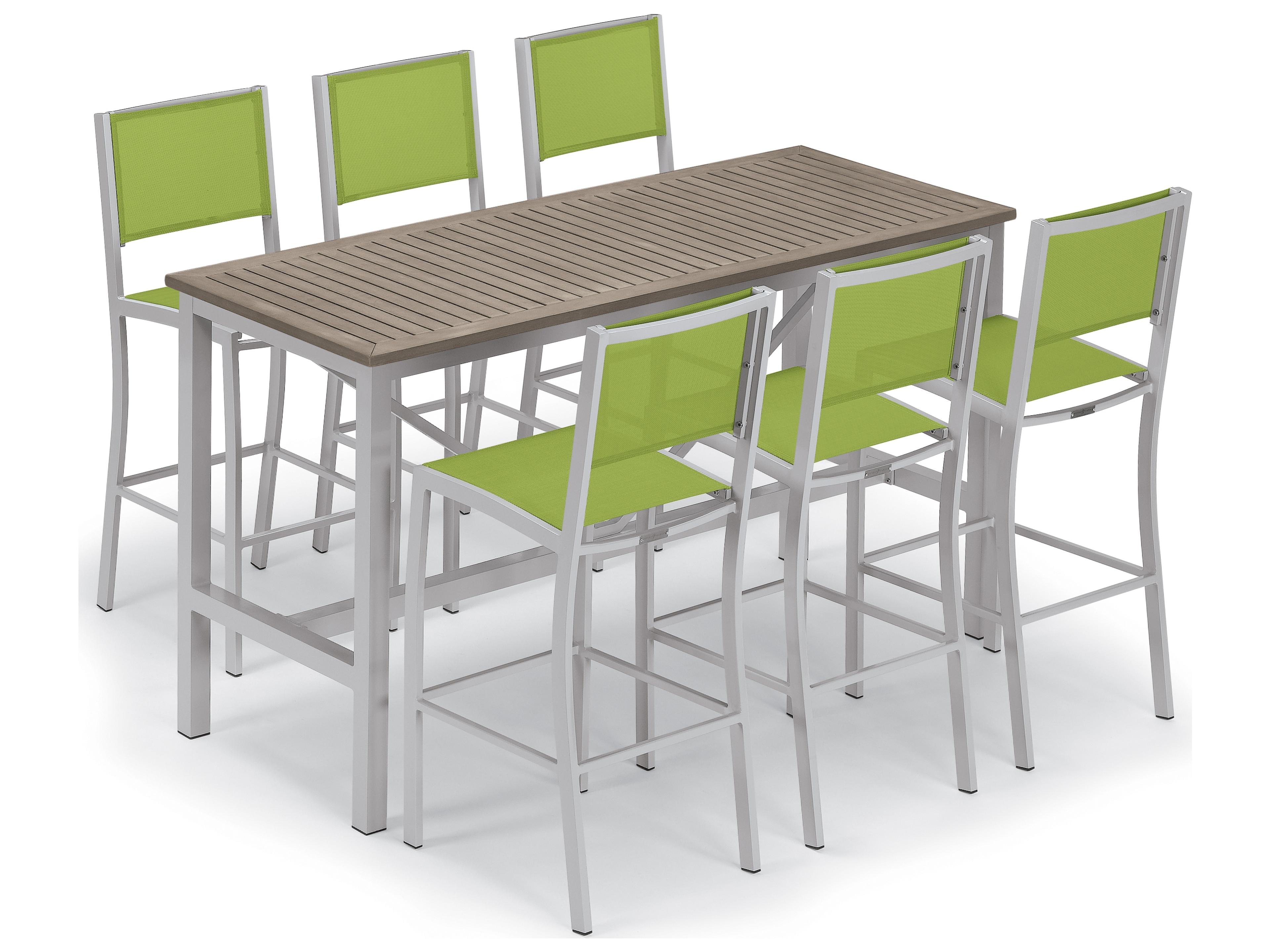 Oxford Garden Travira Aluminum Flint 7 Piece Bar Set with Go Green Sling