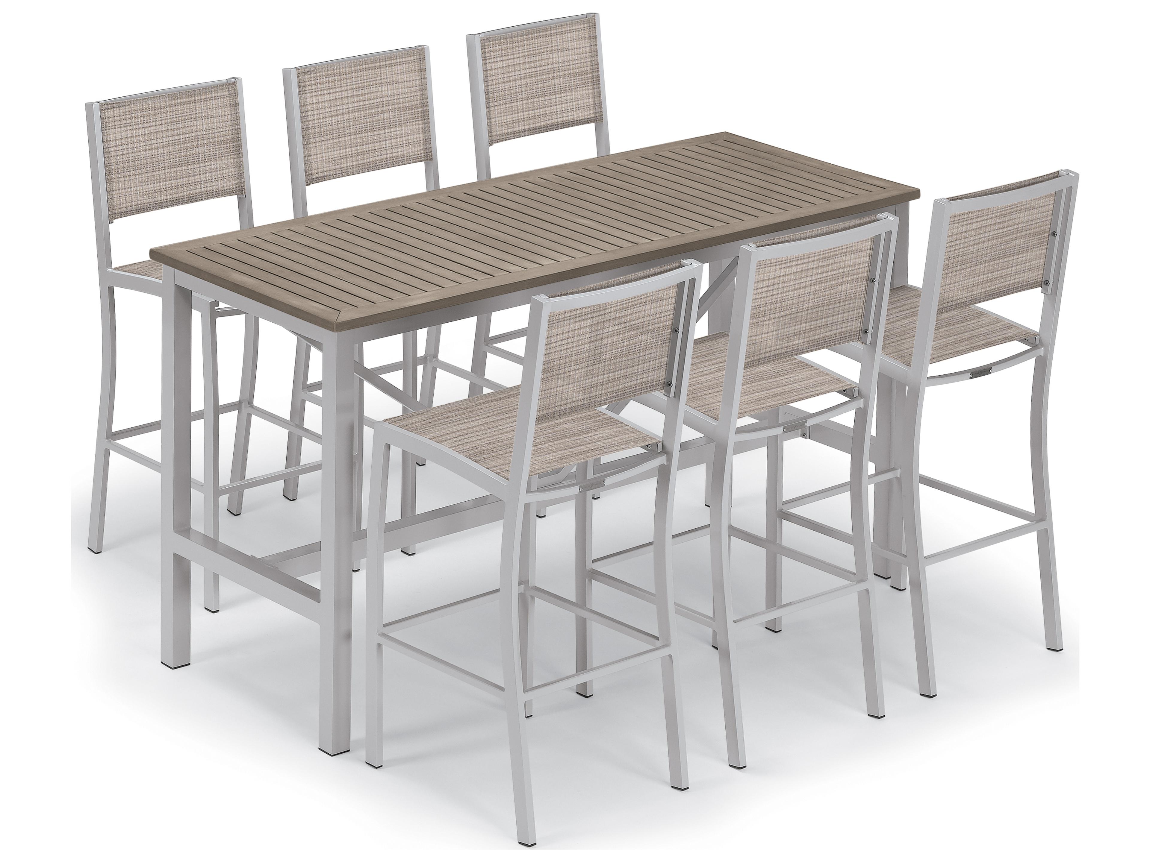 Oxford Garden Travira Aluminum Flint 7 Piece Bar Set with Bellows Sling