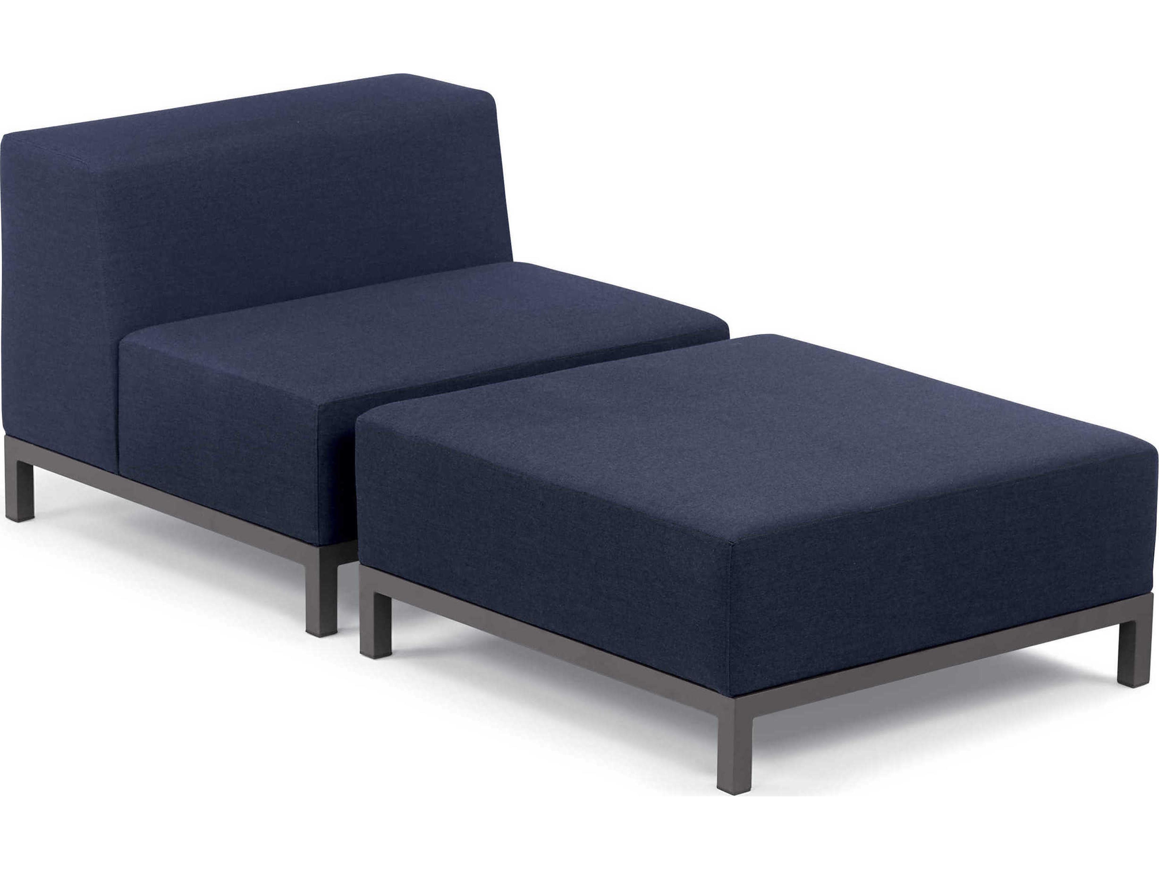 Oxford Garden Koral 2 Piece Modular Aluminum Cushion Lounge Set - No Cushion