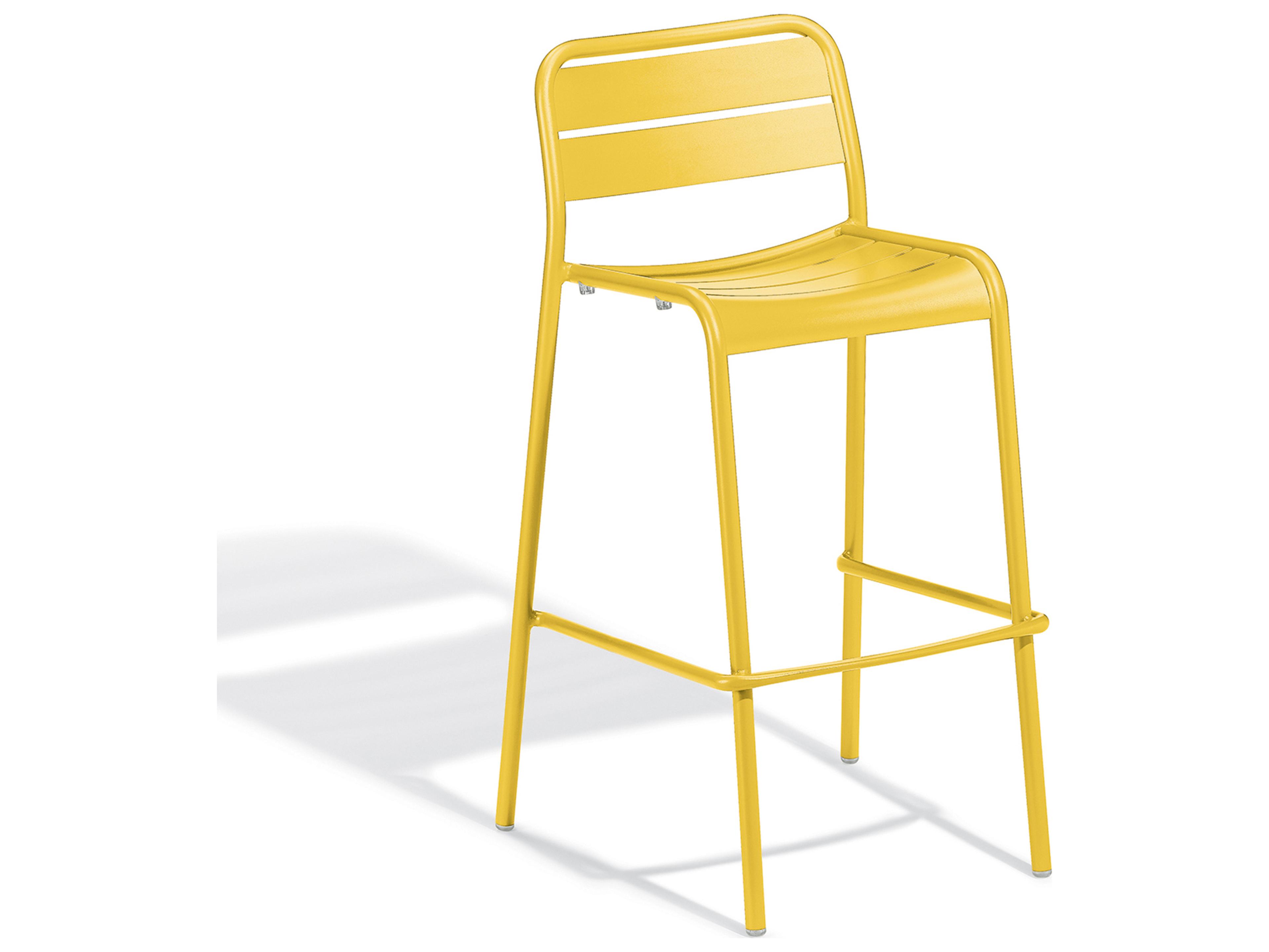 Oxford Garden Kapri Aluminum Saffron Outdoor Patio Bar Chair