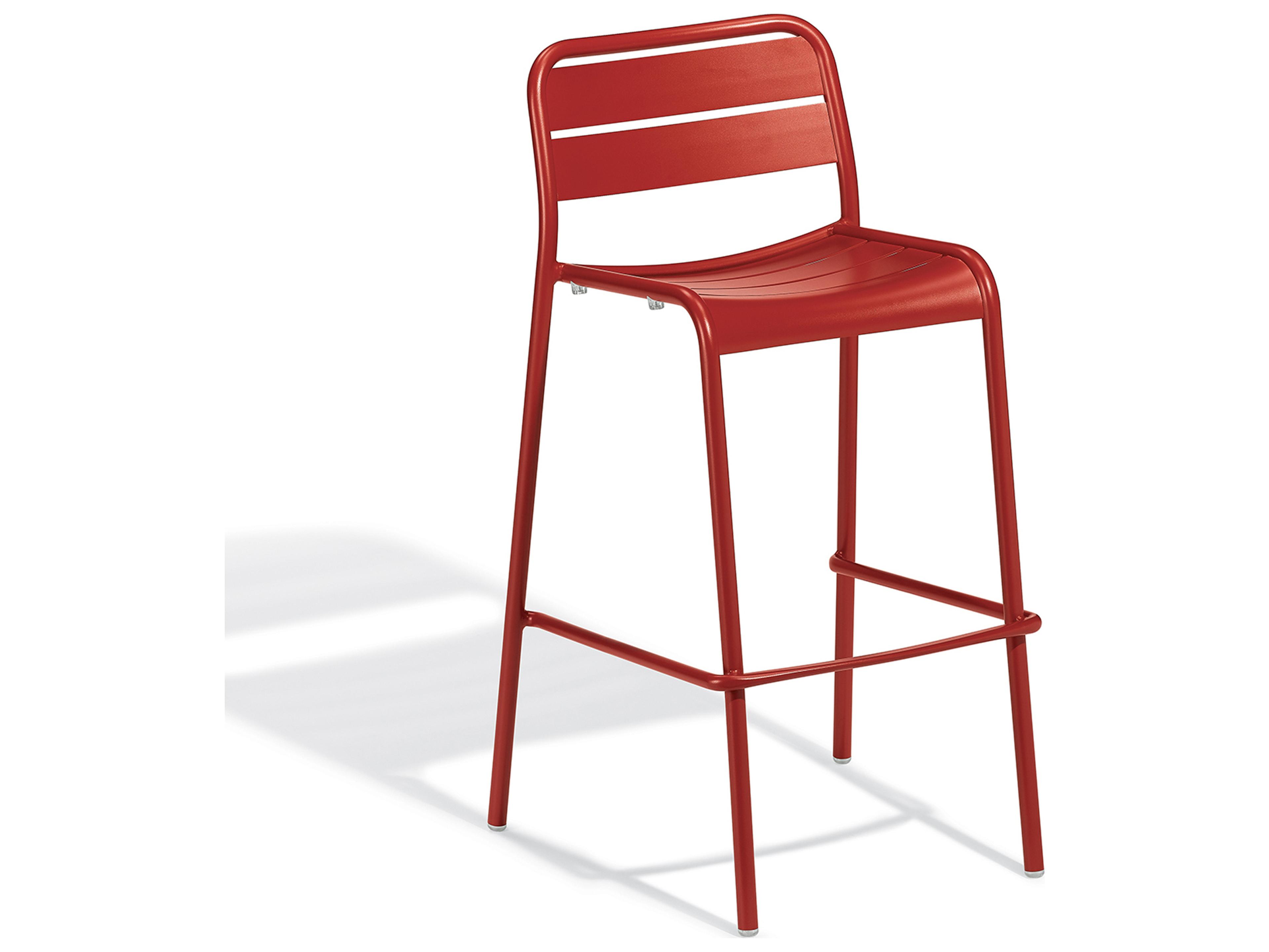 Oxford Garden Kapri Aluminum Venetian Stackable Outdoor Patio Bar Chair