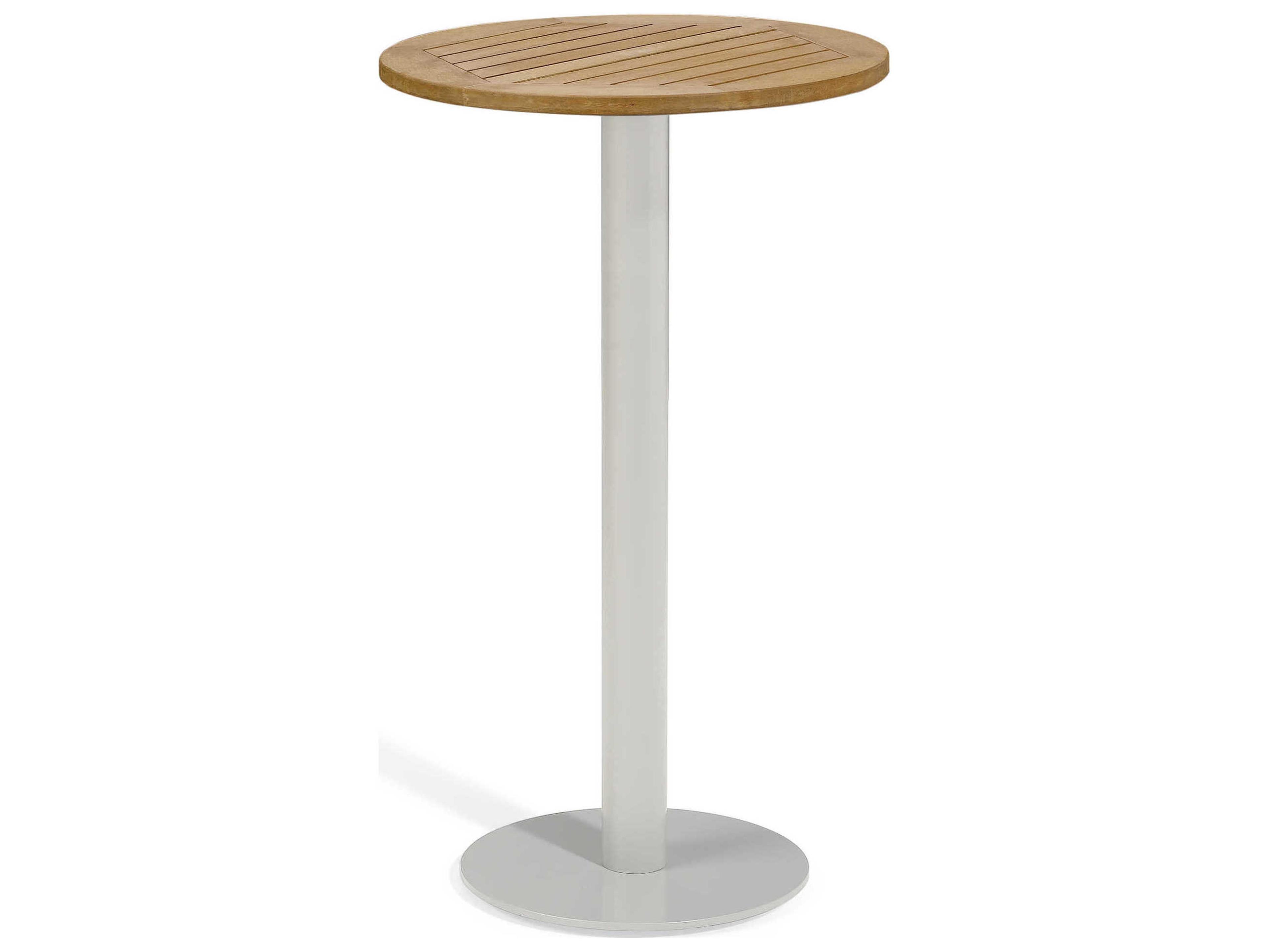 Oxford Garden Travira Aluminum Natural Round Bar Table