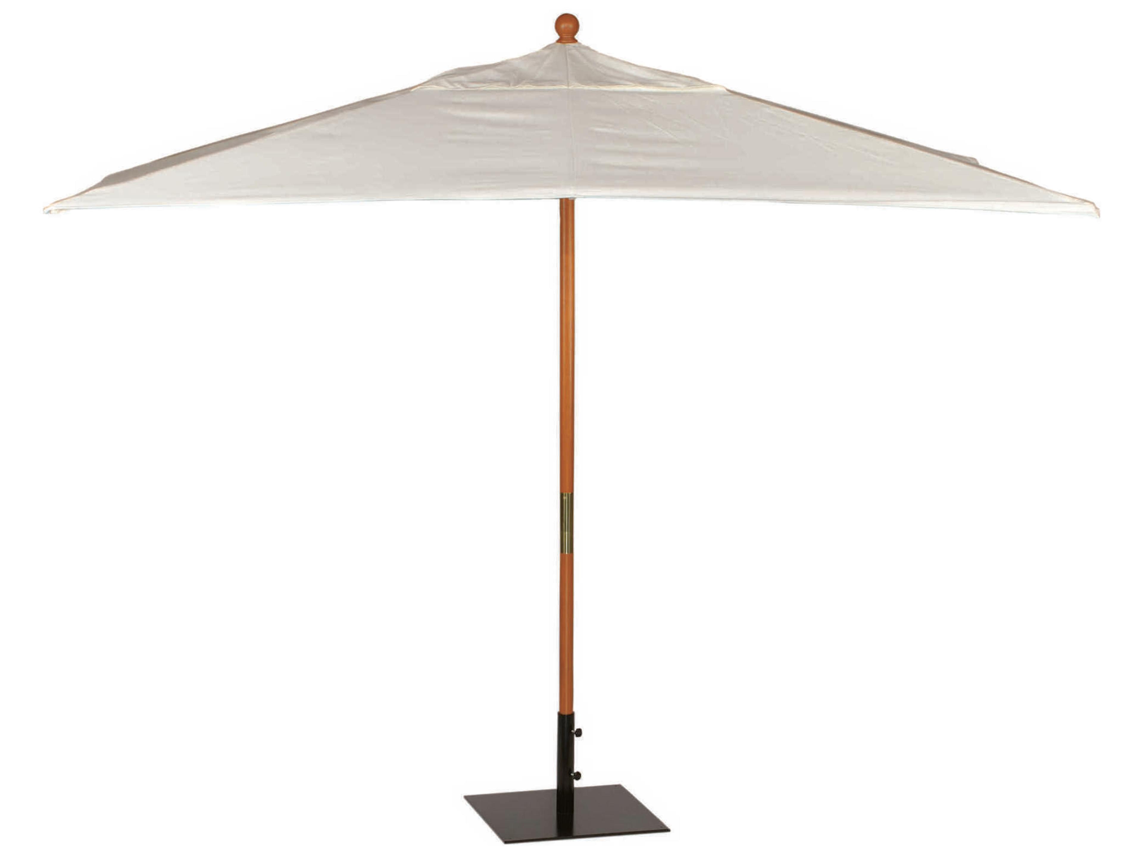 Oxford Garden Tropical Hardwood 10 Foot Rectangular Market Pulley Lift Outdoor Patio Umbrella