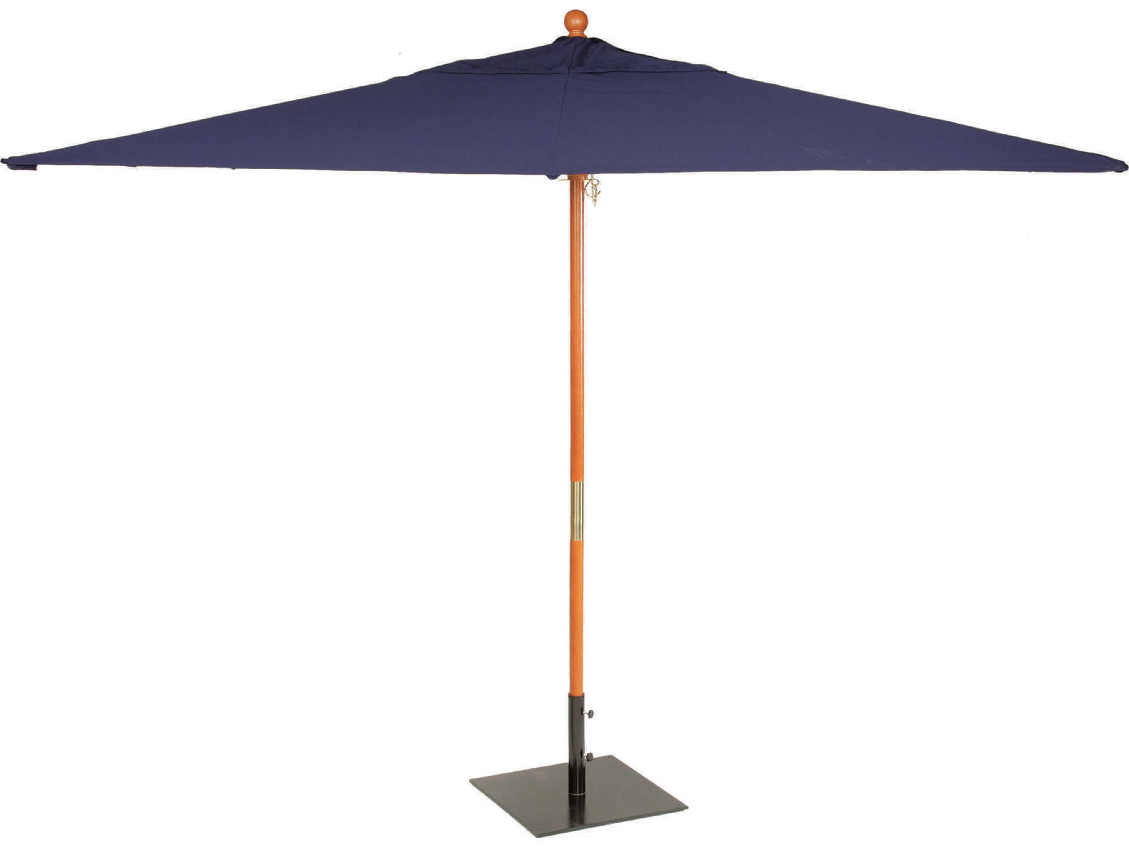 Oxford Garden Tropical Hardwood 10 Foot Rectangular Market Pulley Lift Patio Umbrella