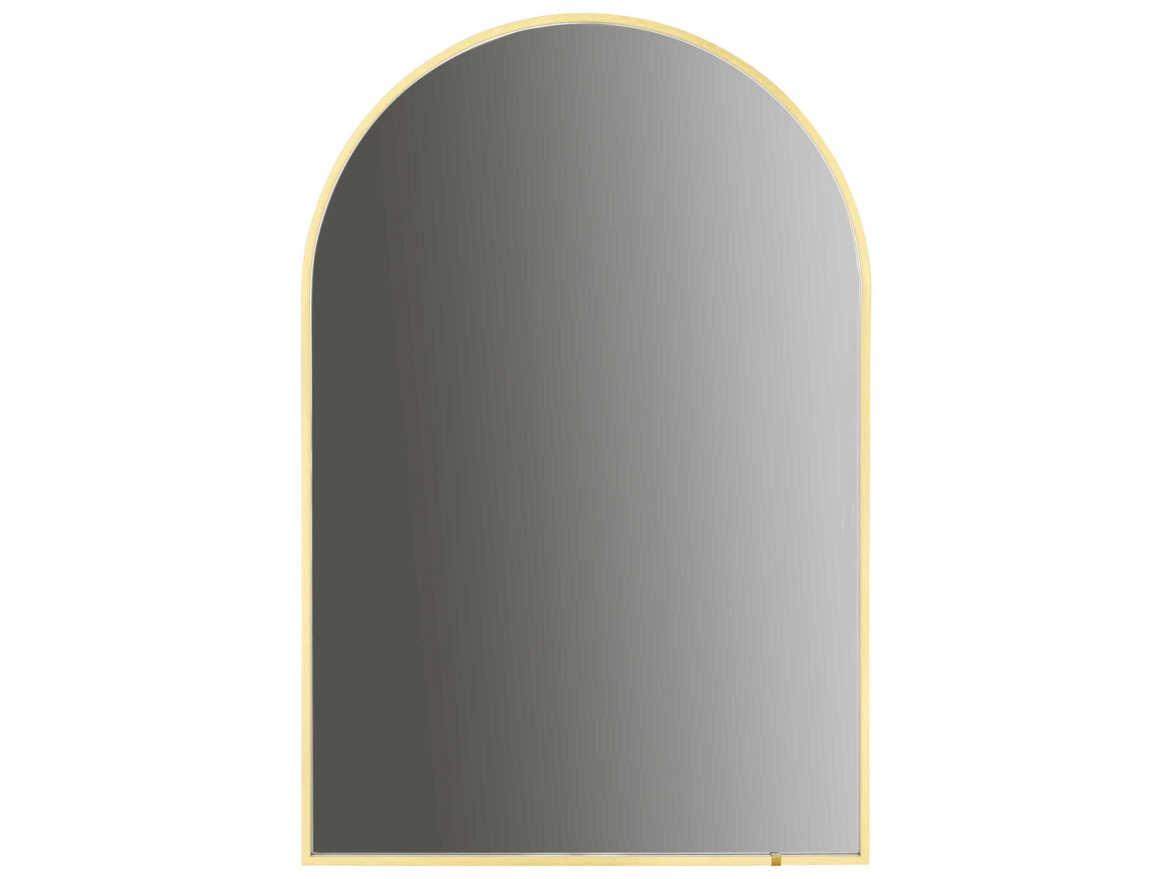 Oxygen by Quorum Avior Brushed Brass Arch Wall Mirror