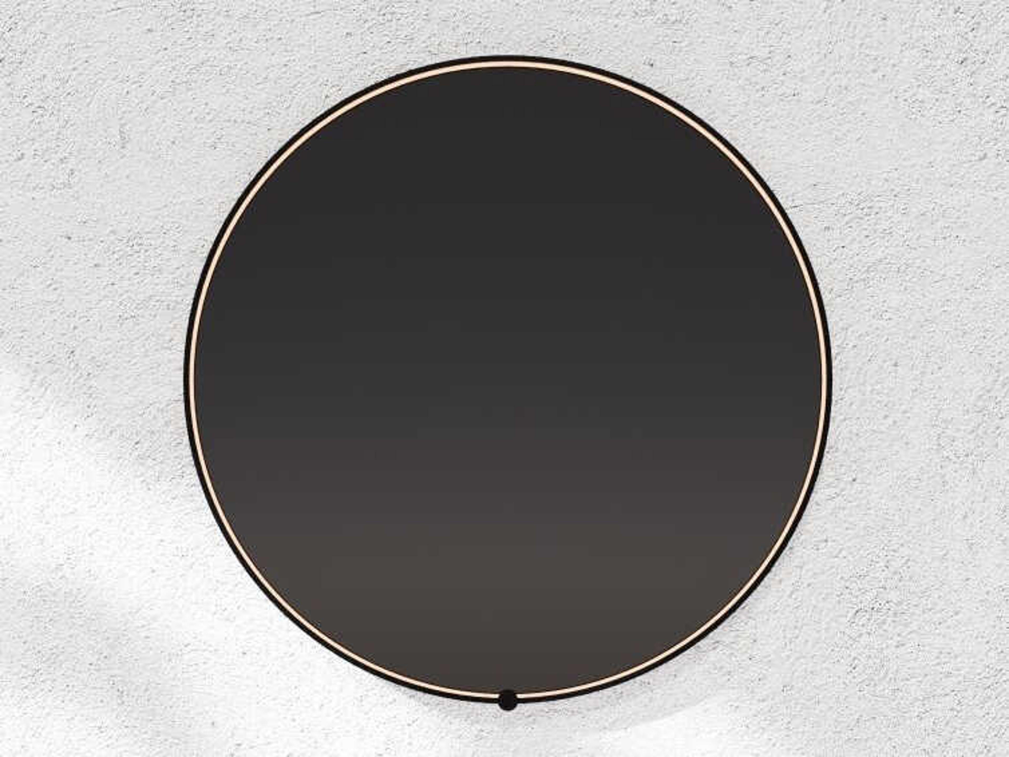 Oxygen by Quorum Avior Black Round Wall Mirror