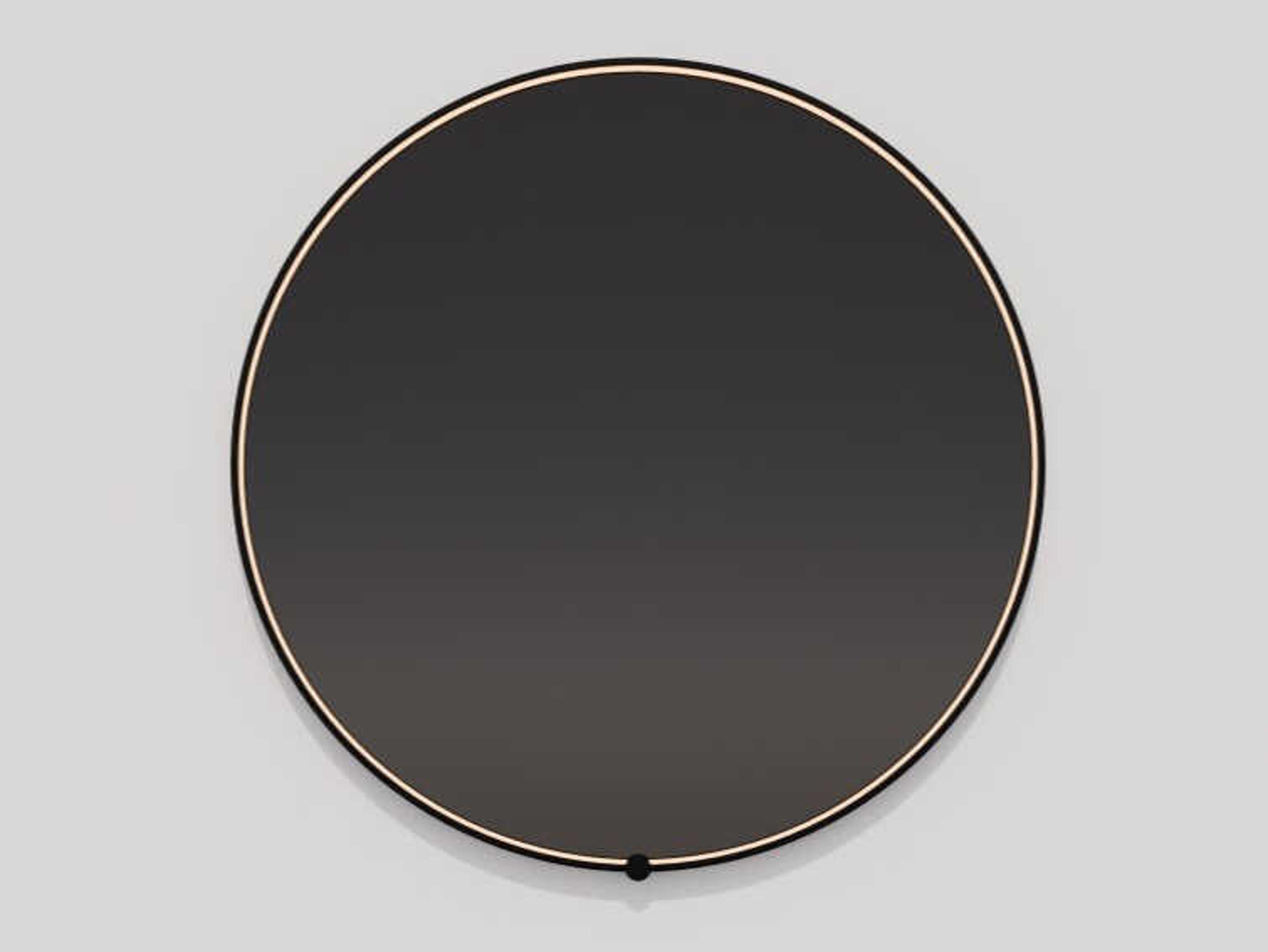 Oxygen by Quorum Avior Black Round Wall Mirror