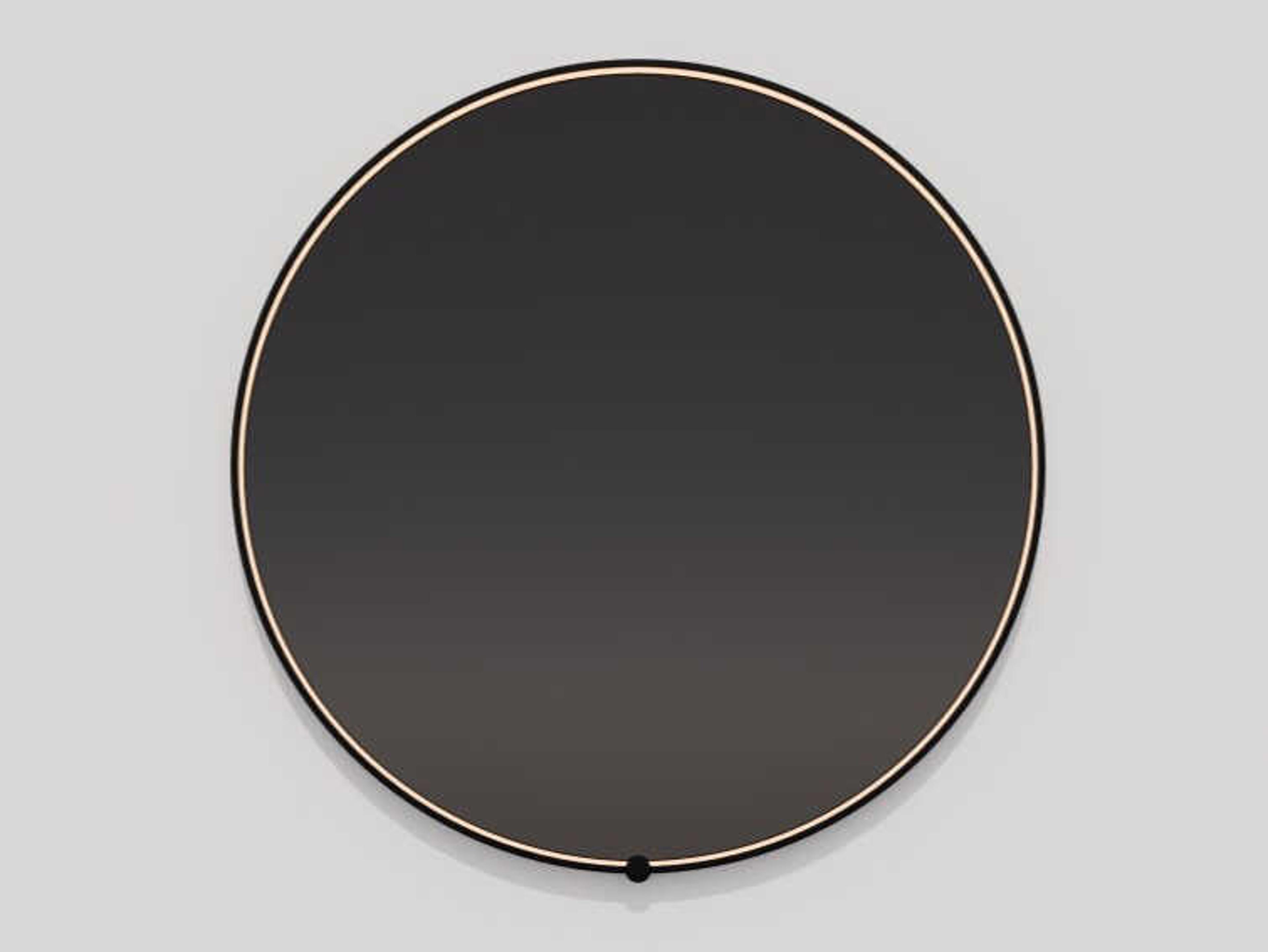 Oxygen by Quorum Avior Black Round Wall Mirror