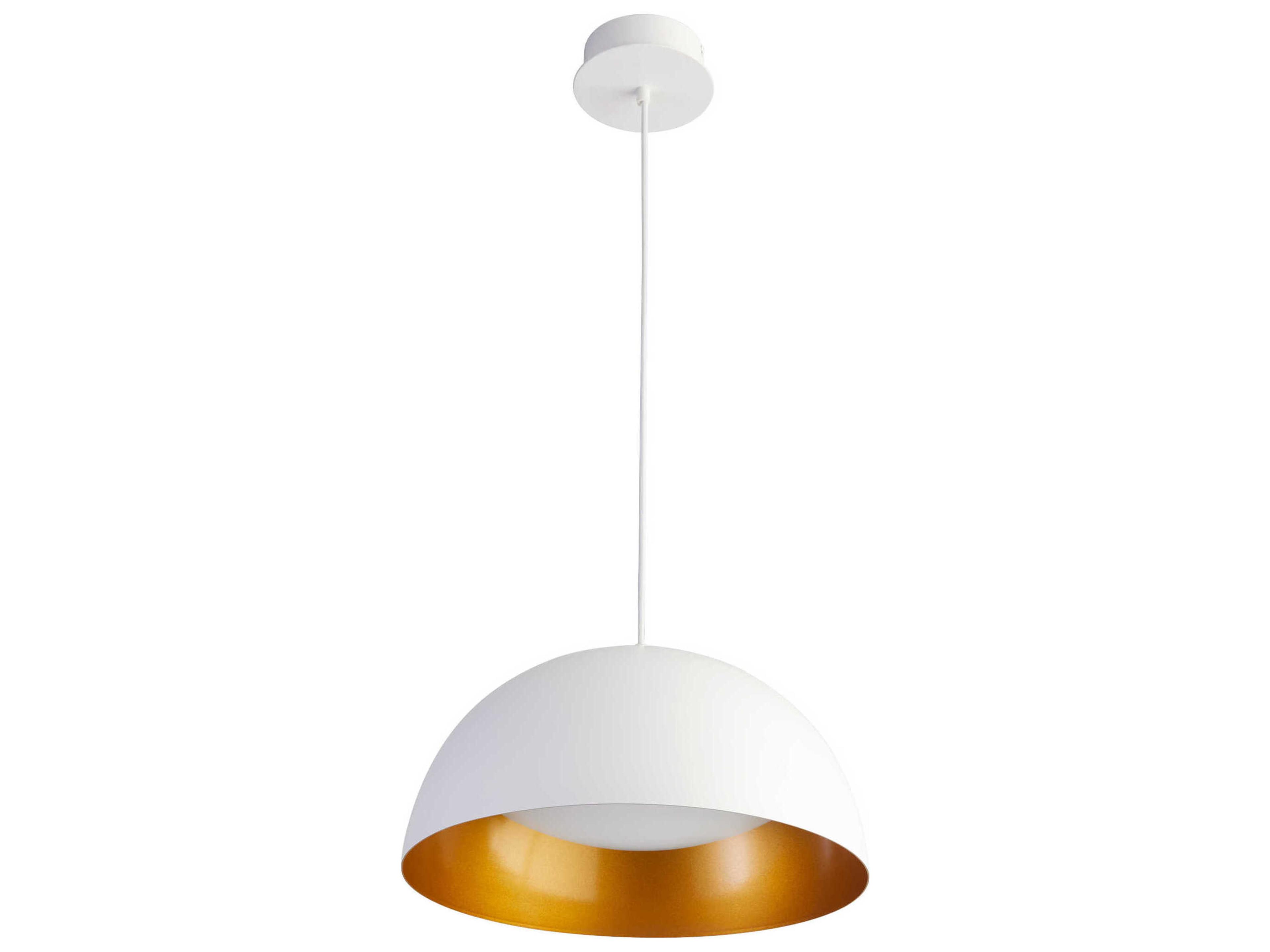Oxygen by Quorum Lucci 1-Light White Industrial Brass Dome Pendant