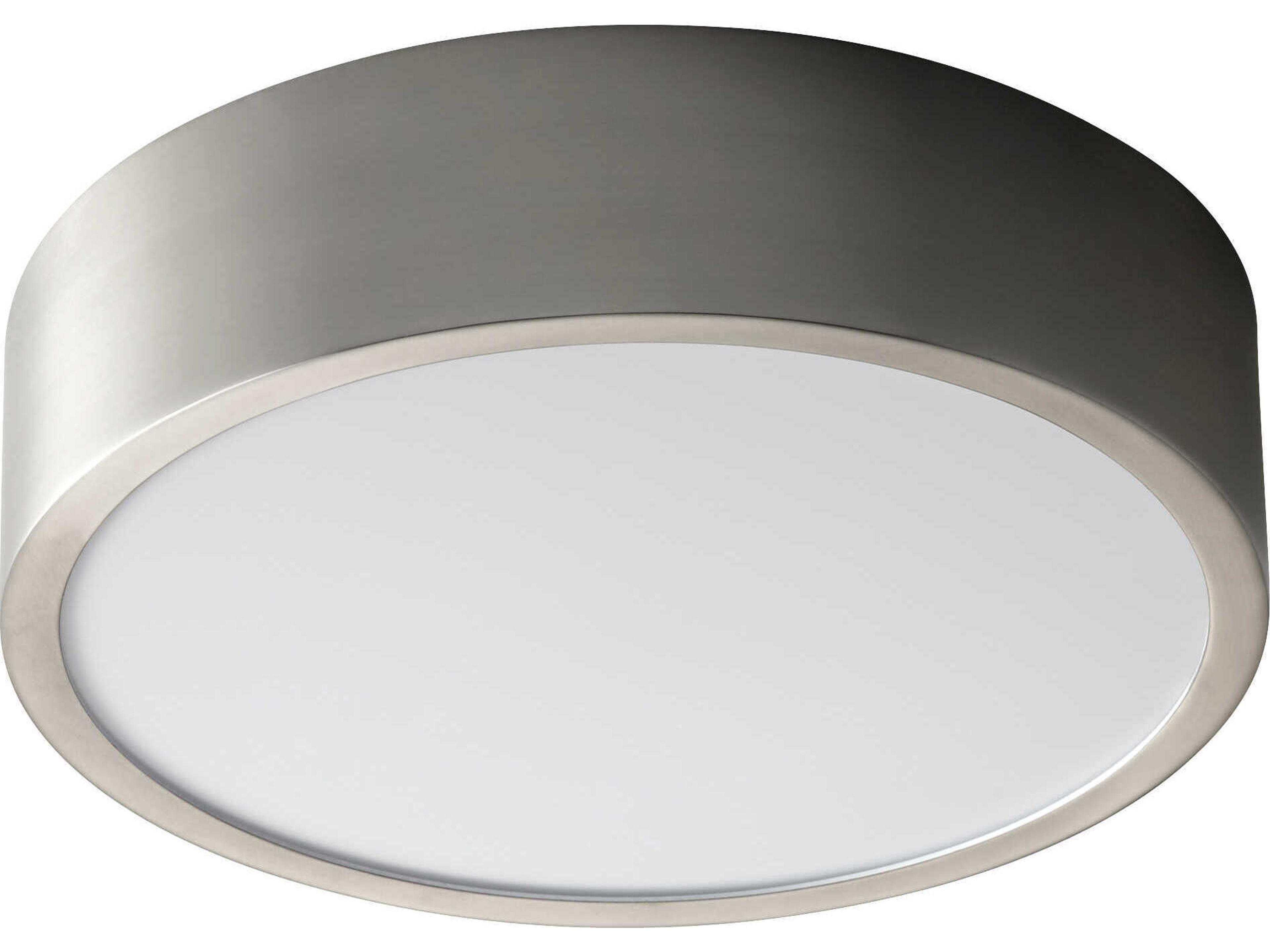 Oxygen by Quorum Peepers 1-Light Satin Nickel Round Flush Mount