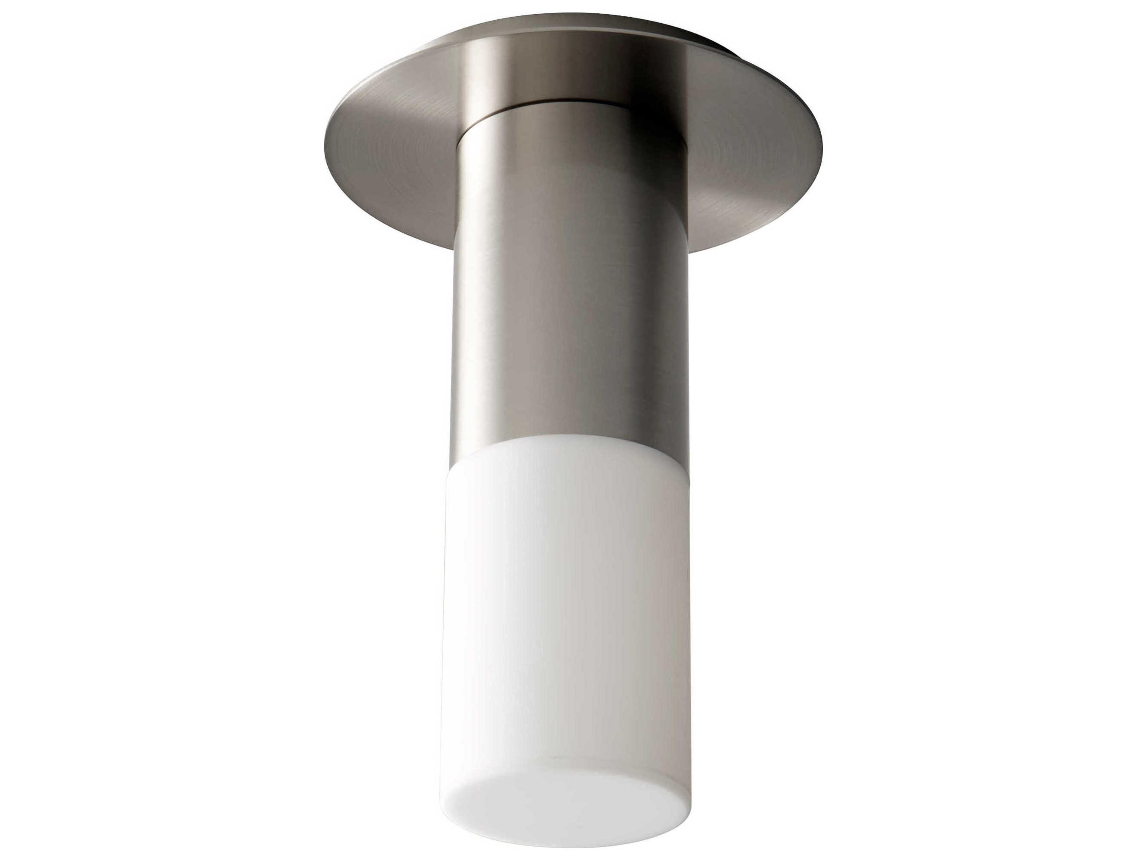 Oxygen by Quorum Pilar 1-Light Satin Nickel Cylinder Flush Mount
