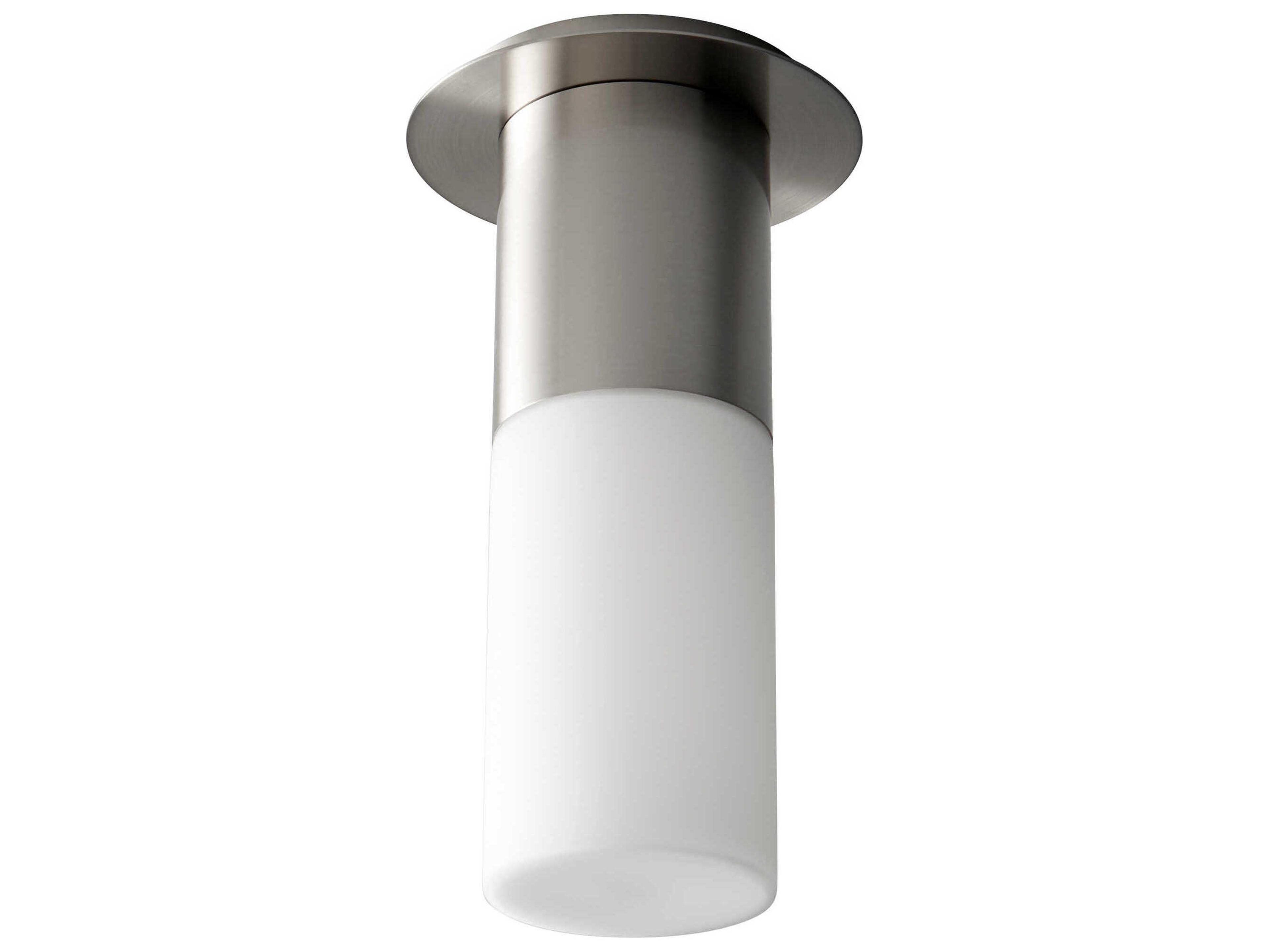 Oxygen by Quorum Pilar 1-Light Satin Nickel Cylinder Flush Mount