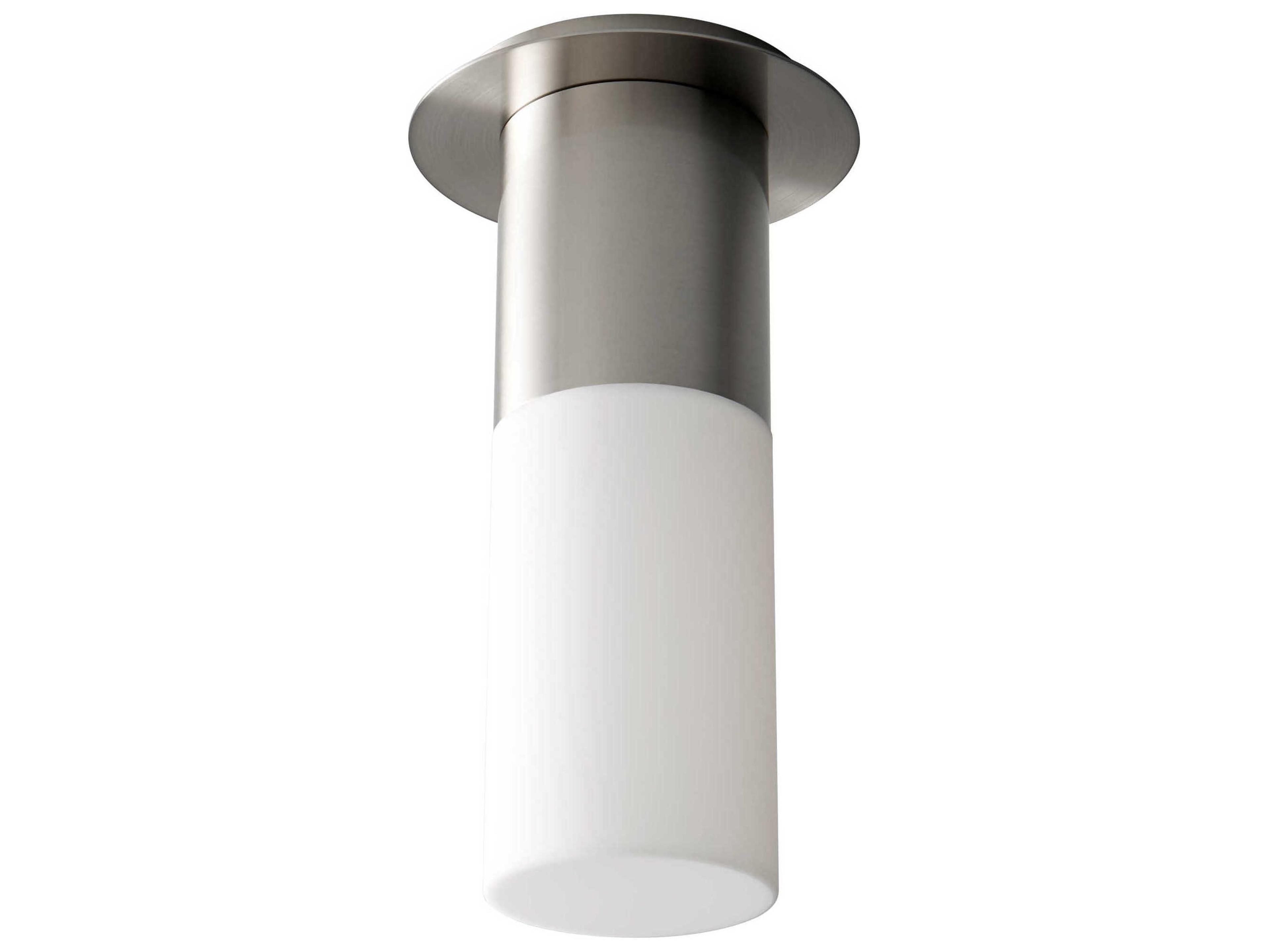 Oxygen by Quorum Pilar 1-Light Satin Nickel Cylinder Flush Mount