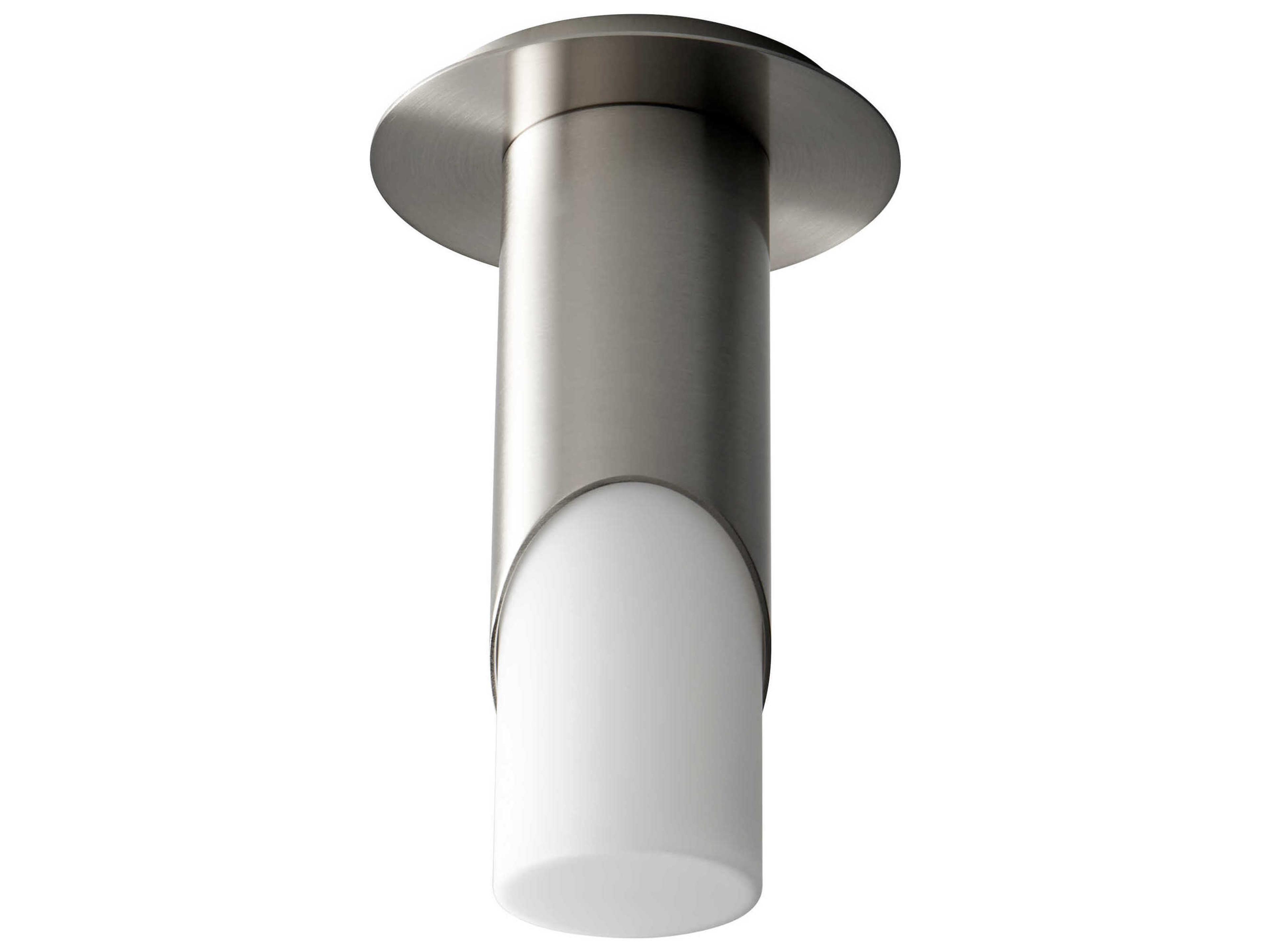Oxygen by Quorum Ellipse 1-Light Satin Nickel Cylinder Flush Mount