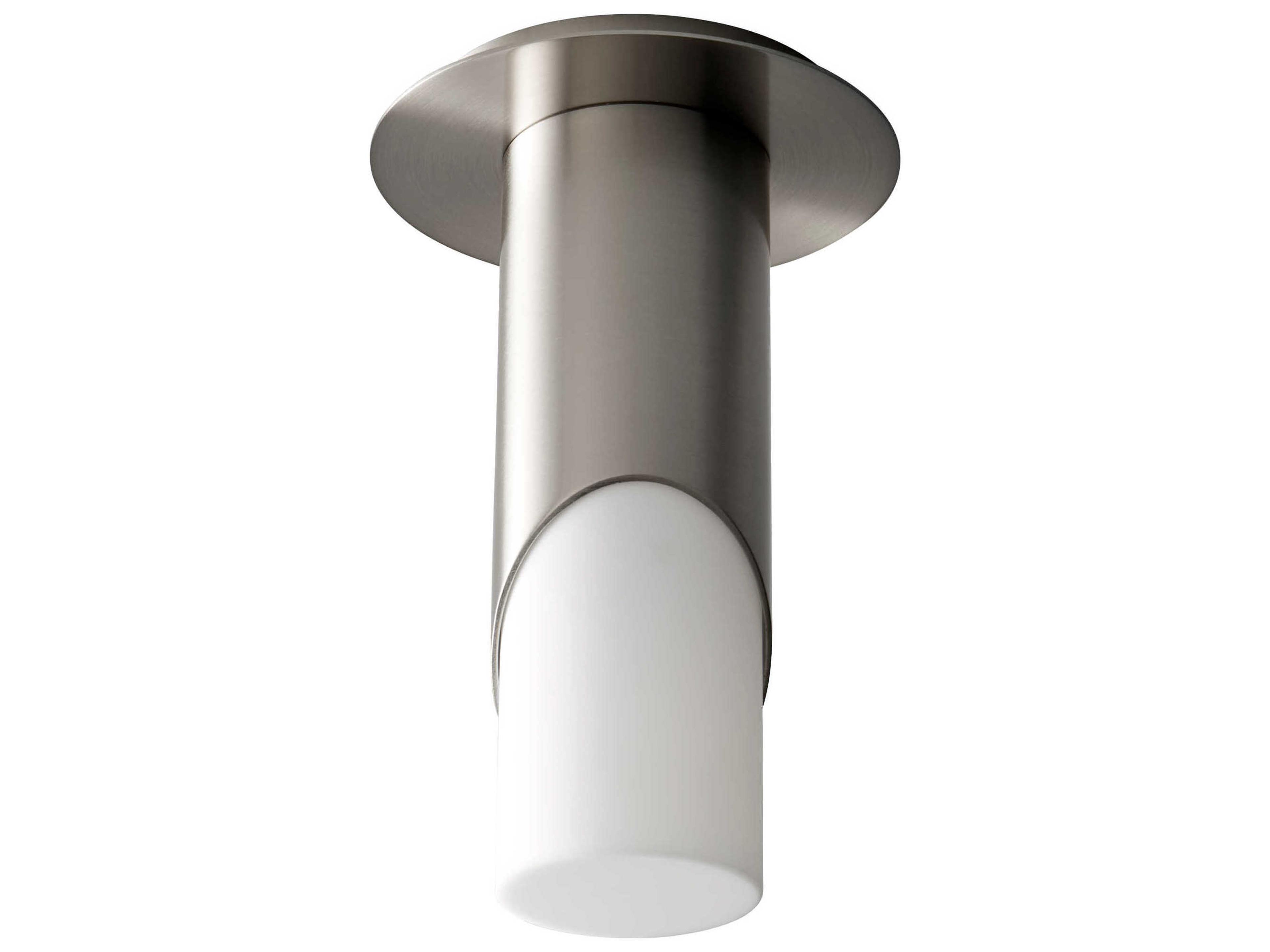 Oxygen by Quorum Ellipse 1-Light Satin Nickel Cylinder Flush Mount