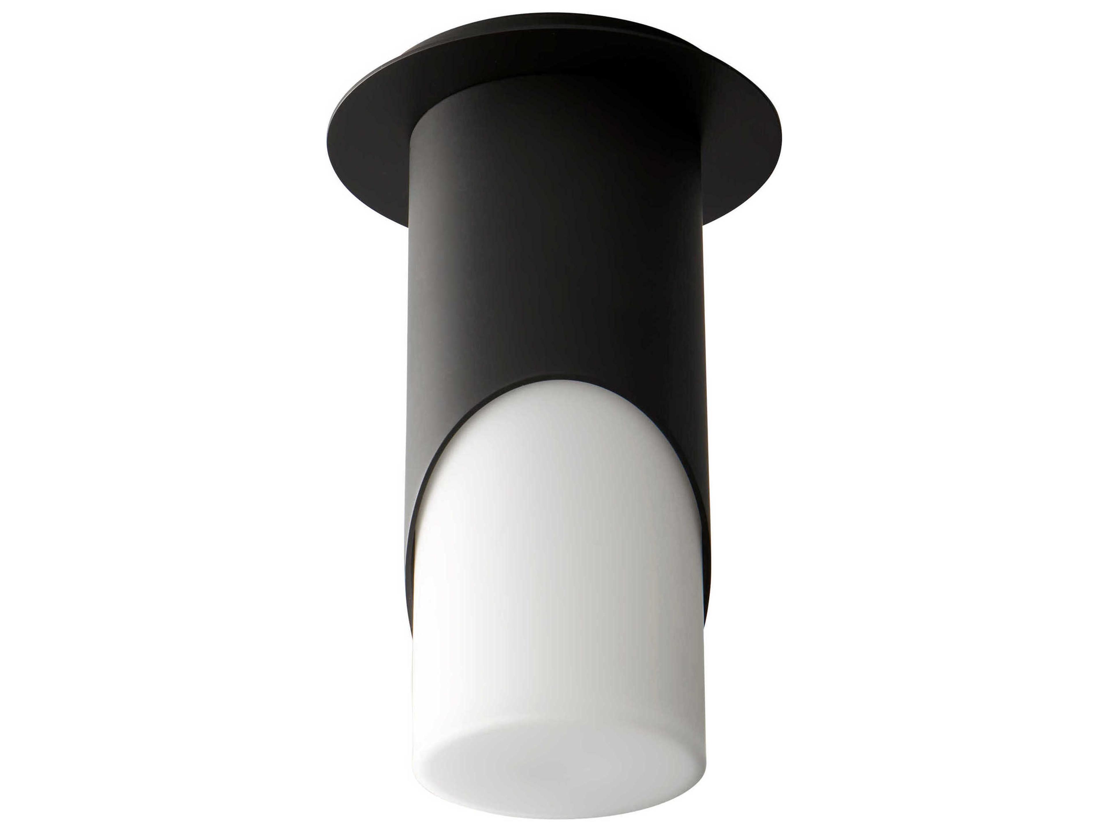 Oxygen by Quorum Ellipse 1-Light Black Cylinder Flush Mount