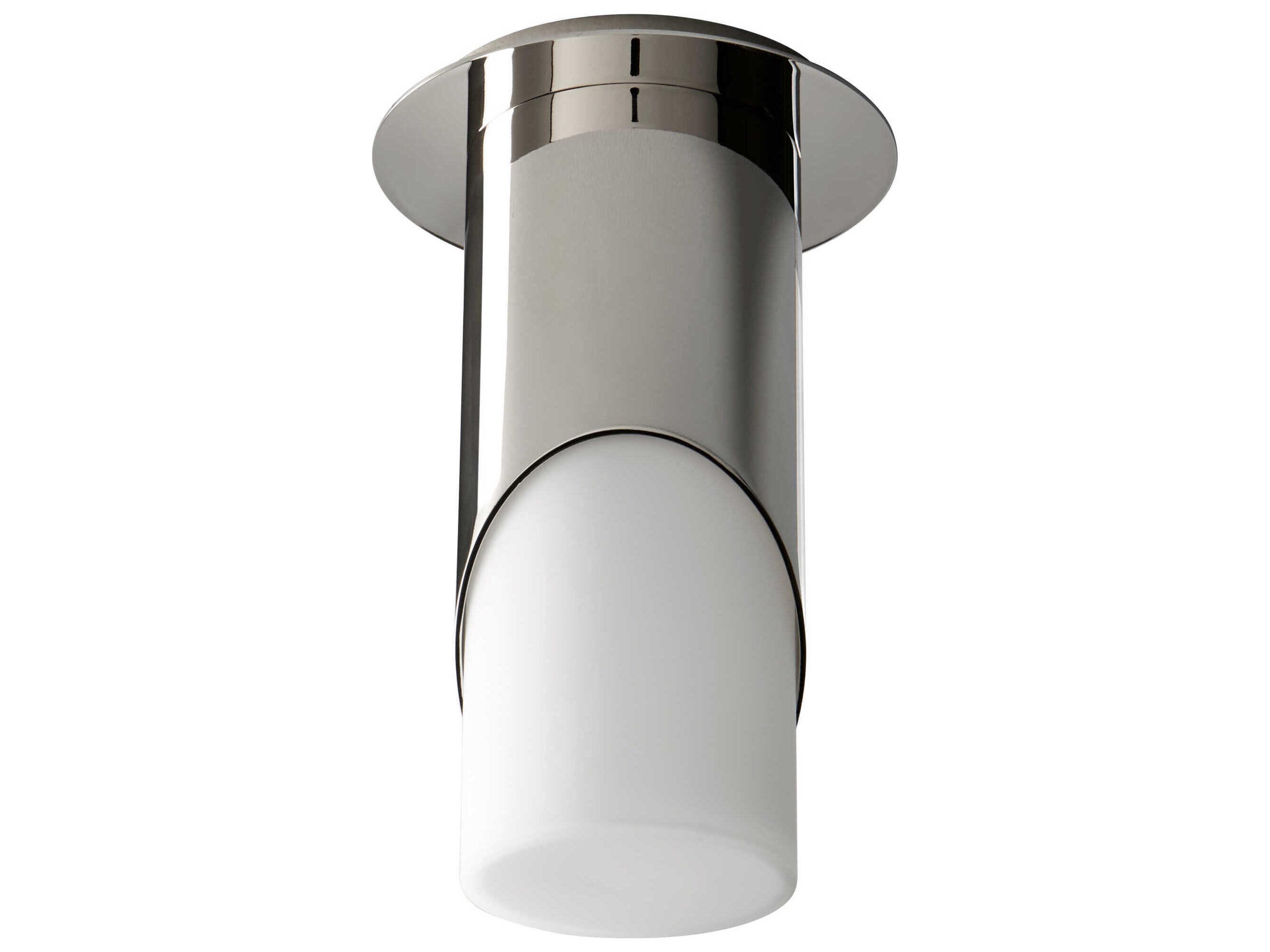 Oxygen by Quorum Ellipse 1-Light Polished Nickel Cylinder Flush Mount