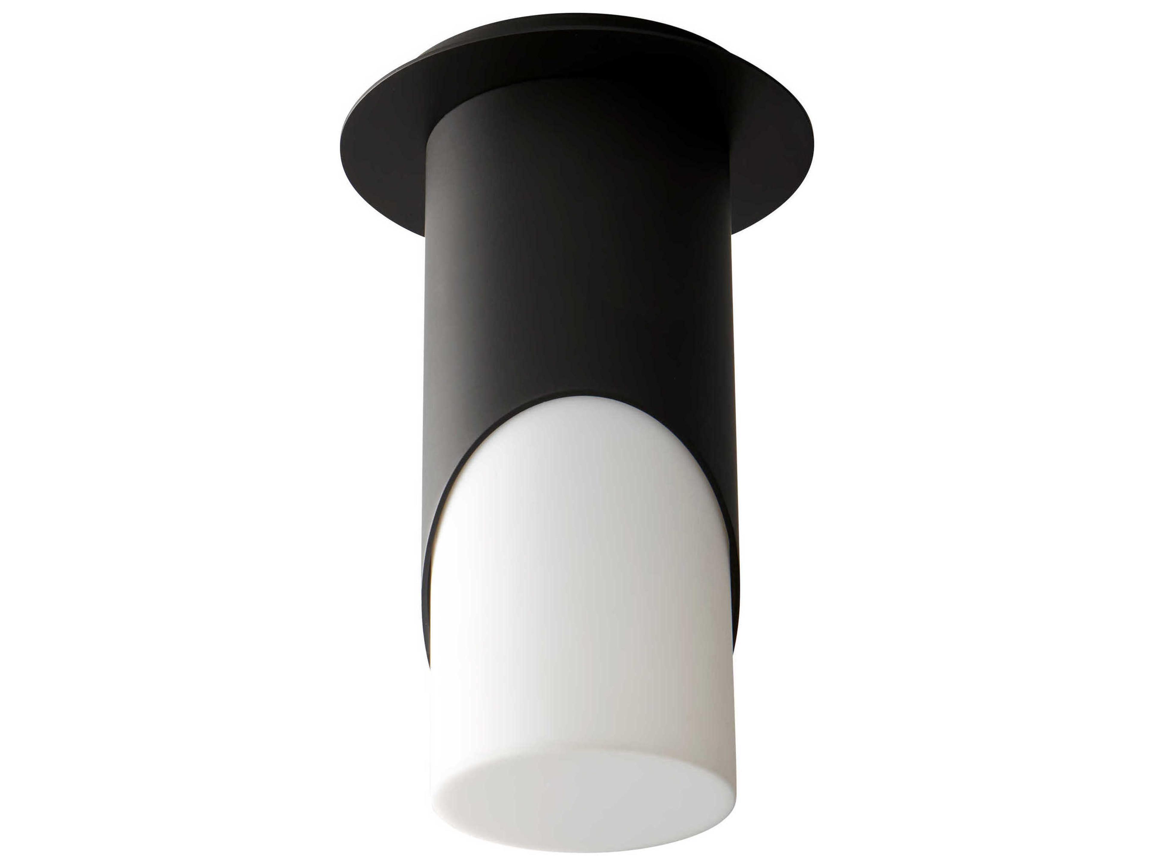 Oxygen by Quorum Ellipse 1-Light Black Cylinder Flush Mount