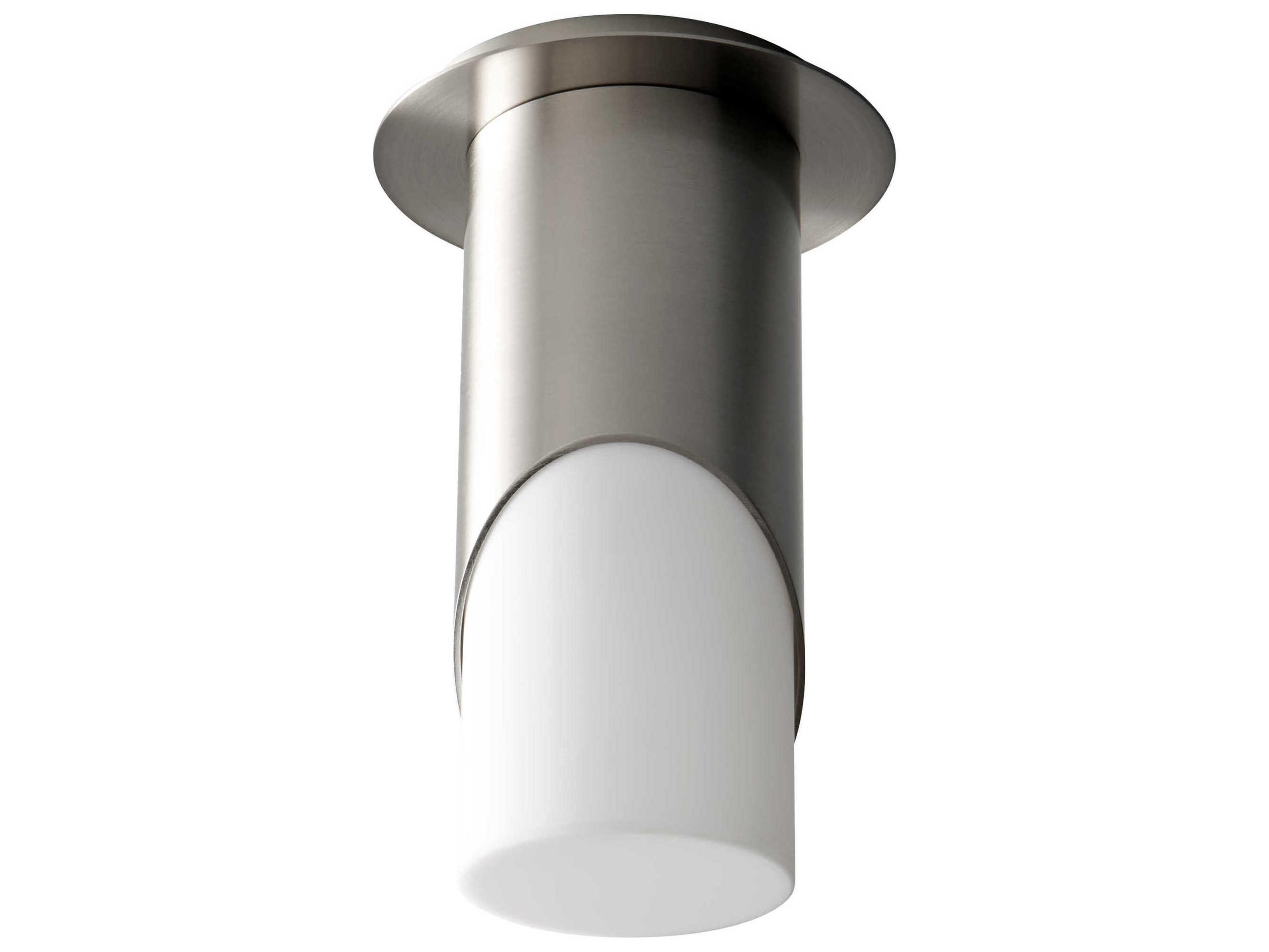 Oxygen by Quorum Ellipse 1-Light Satin Nickel Cylinder Flush Mount