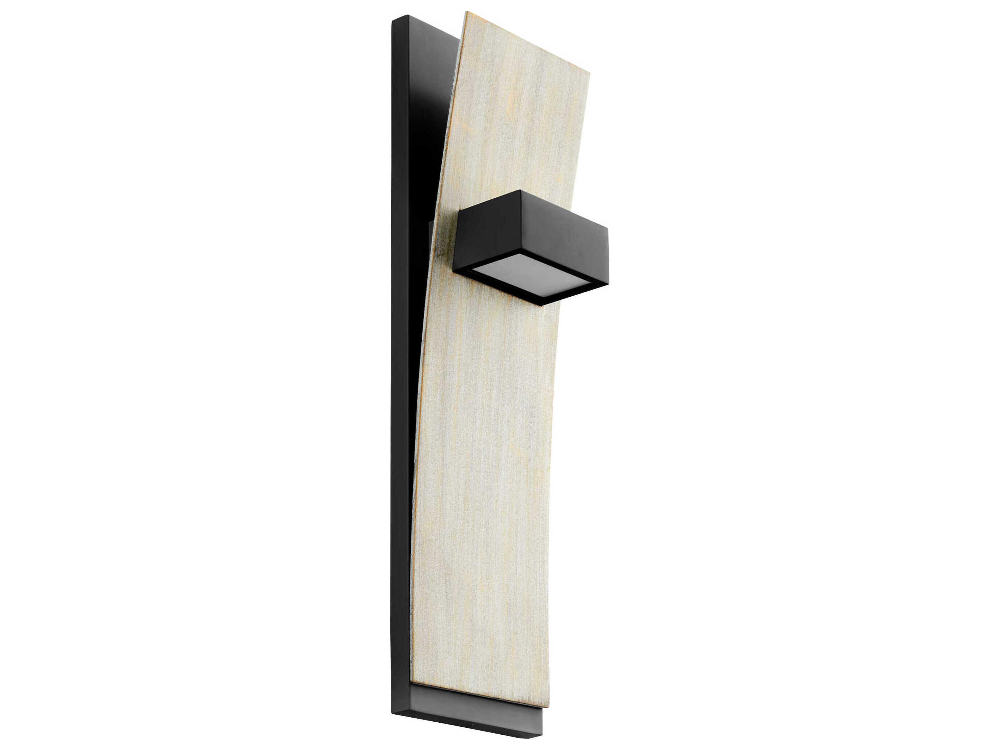 Oxygen by Quorum Dario 2-Light Black Weathered Oak Wood Wall Sconce