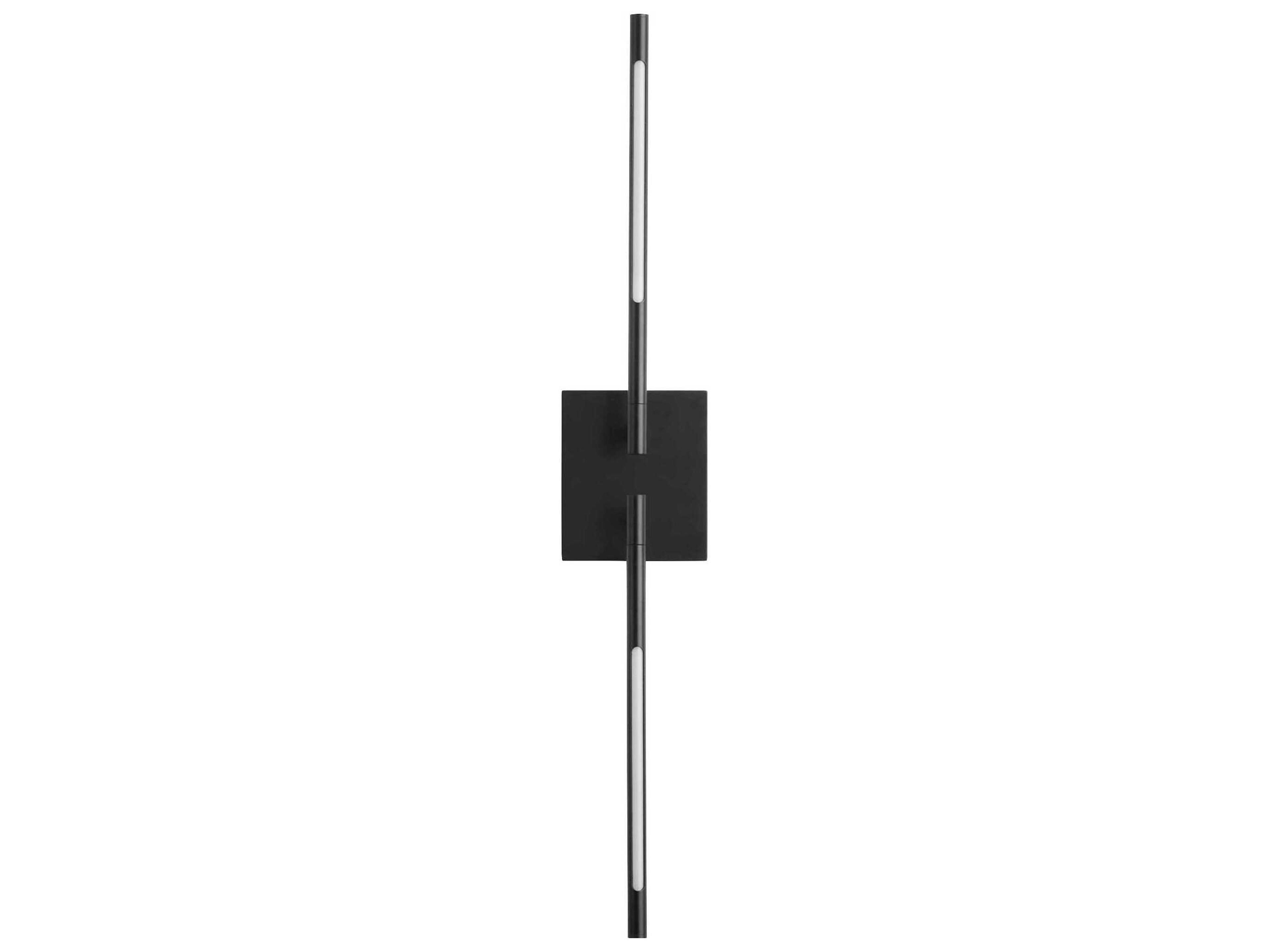 Oxygen by Quorum Palillos 2-Light Black Wall Sconce