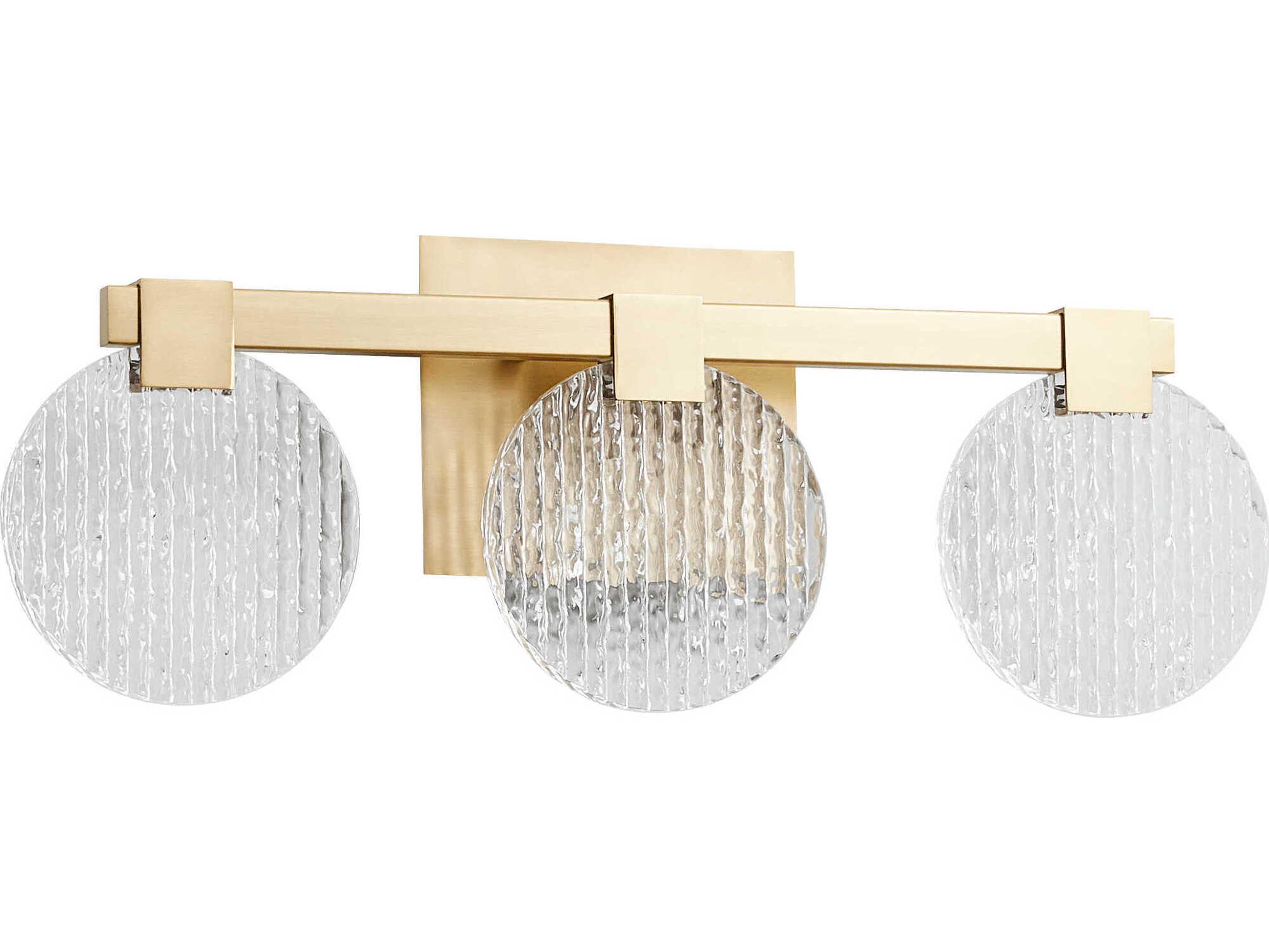 Oxygen by Quorum Axiom 3-Light Aged Brass Vanity Light
