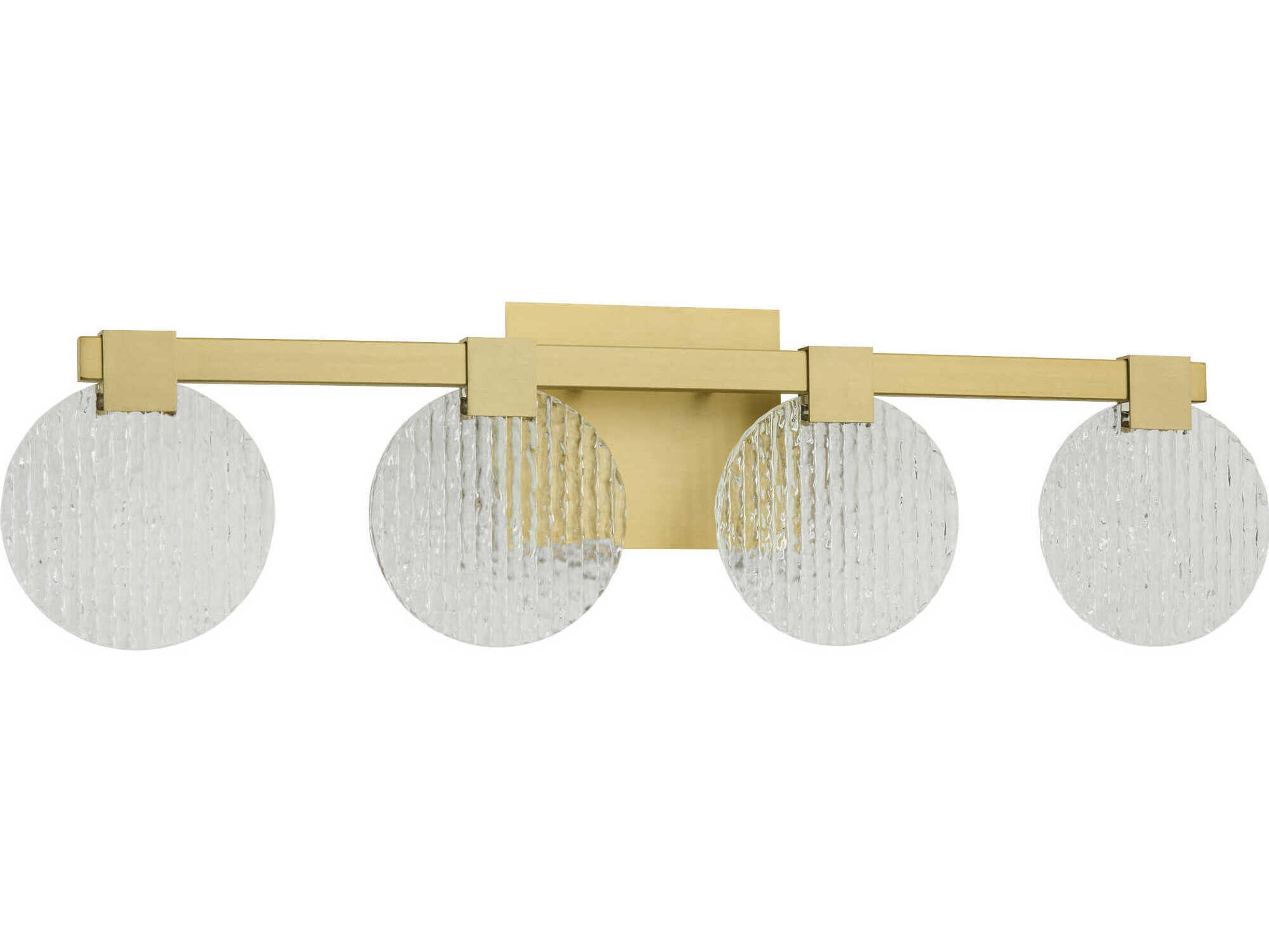 Oxygen by Quorum Axiom 4-Light Aged Brass Vanity Light