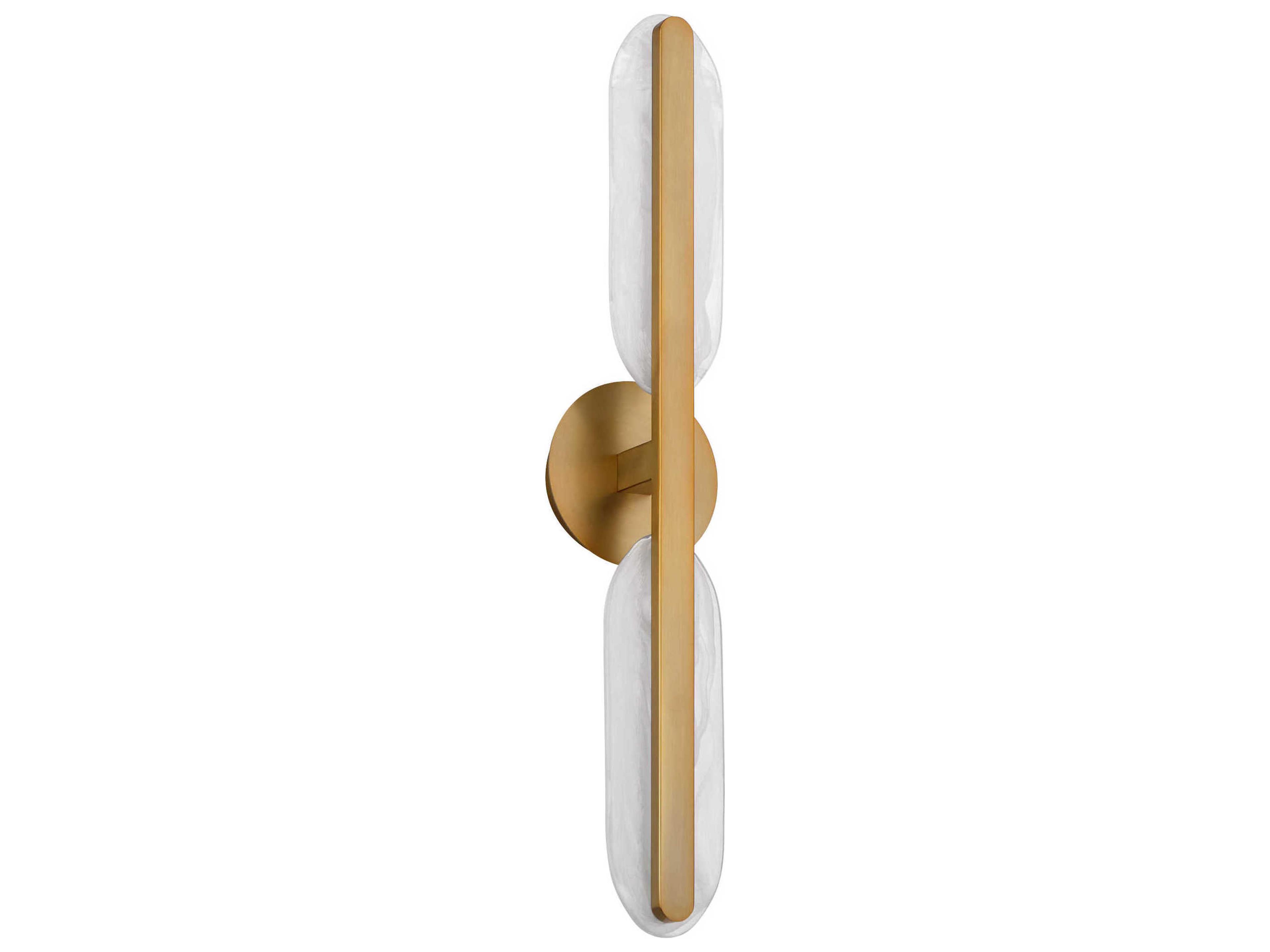 Oxygen by Quorum Avian 2-Light Brushed Brass Vanity Light