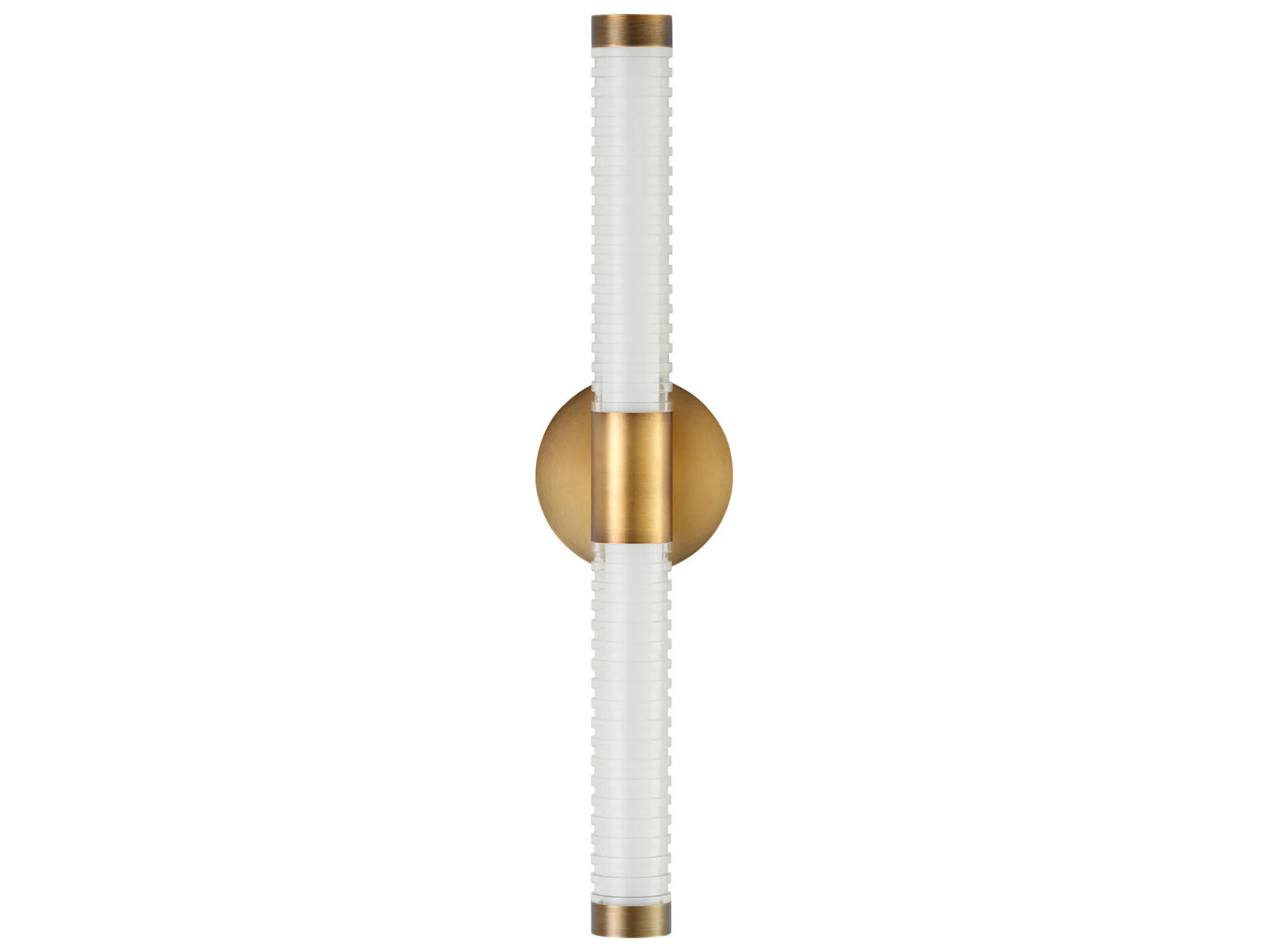 Oxygen by Quorum Vaden 2-Light Brushed Brass Wall Sconce