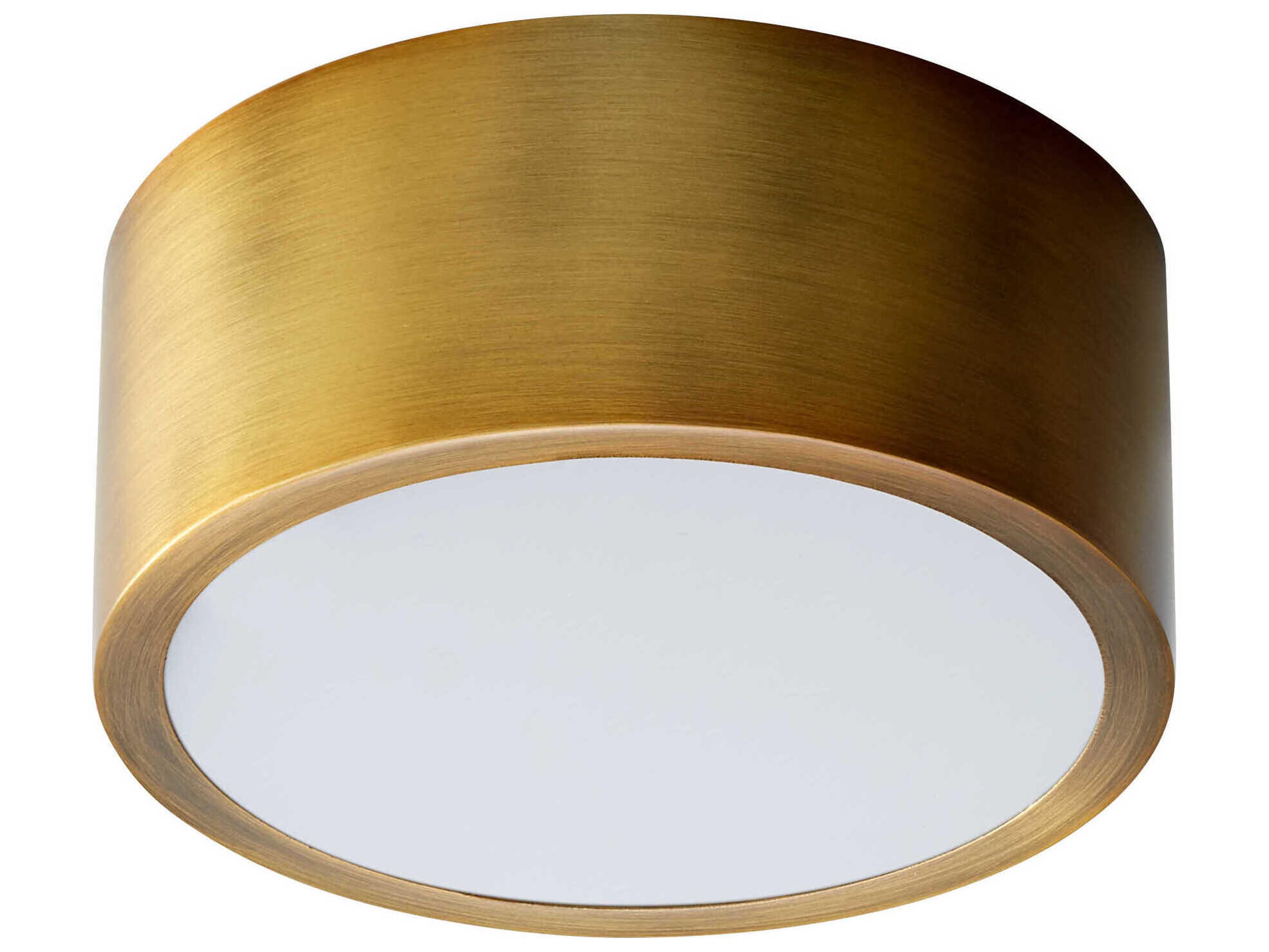 Oxygen by Quorum Peepers 1-Light Aged Brass Round Flush Mount