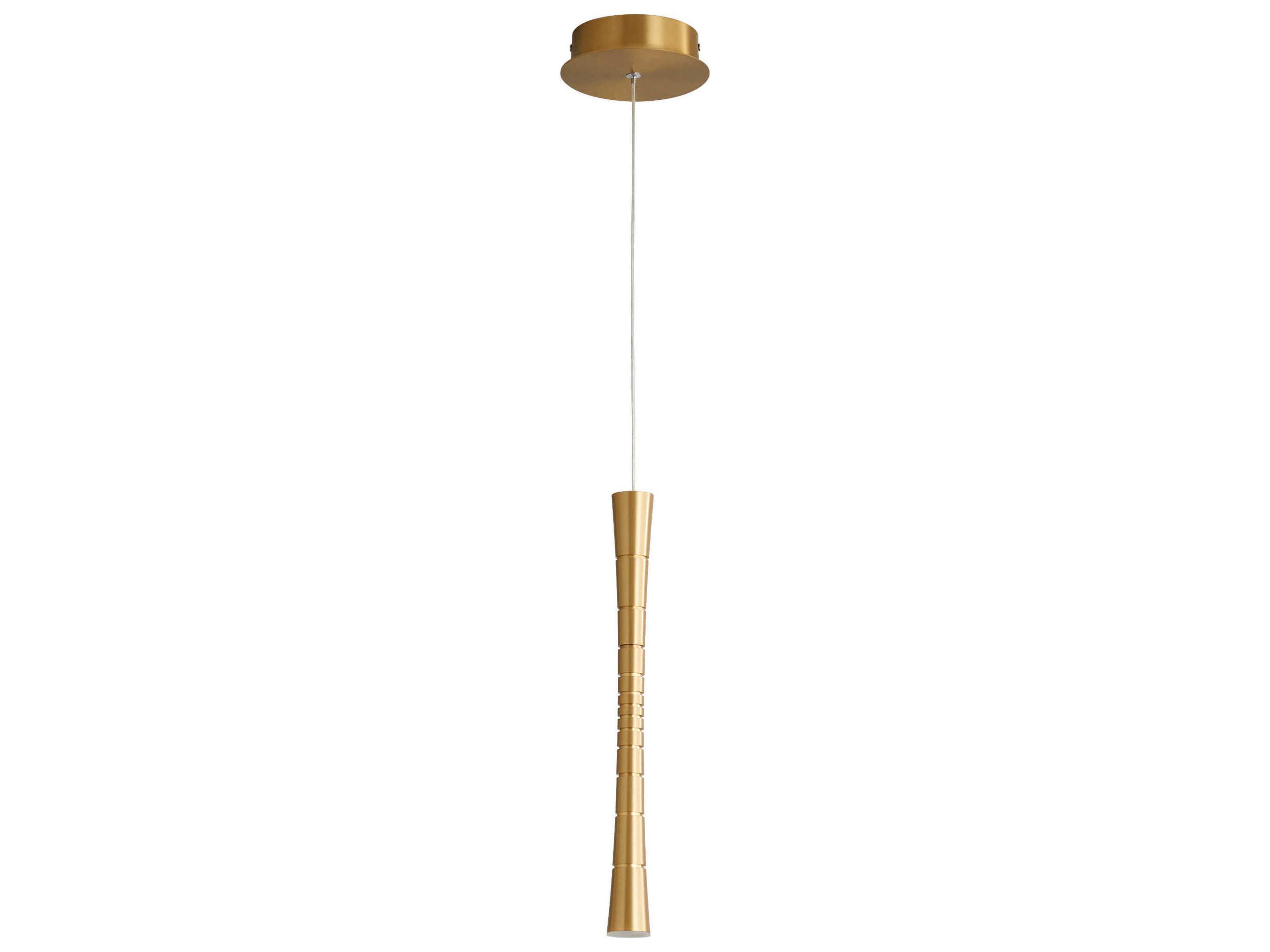 Oxygen by Quorum Sabre 1-Light Aged Brass Linear Mini Pendant
