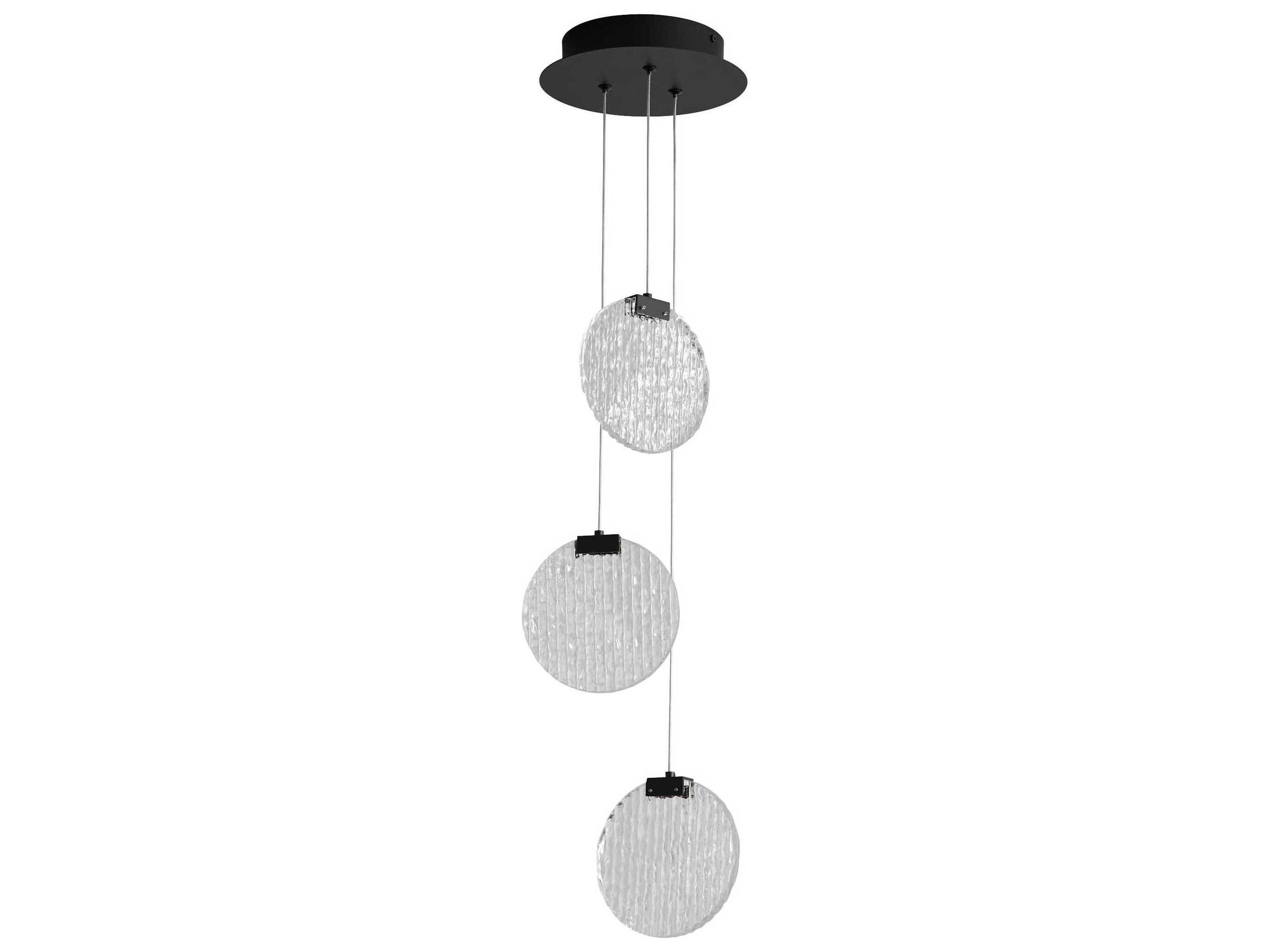 Oxygen by Quorum Axiom 3-Light Black Round Pendant
