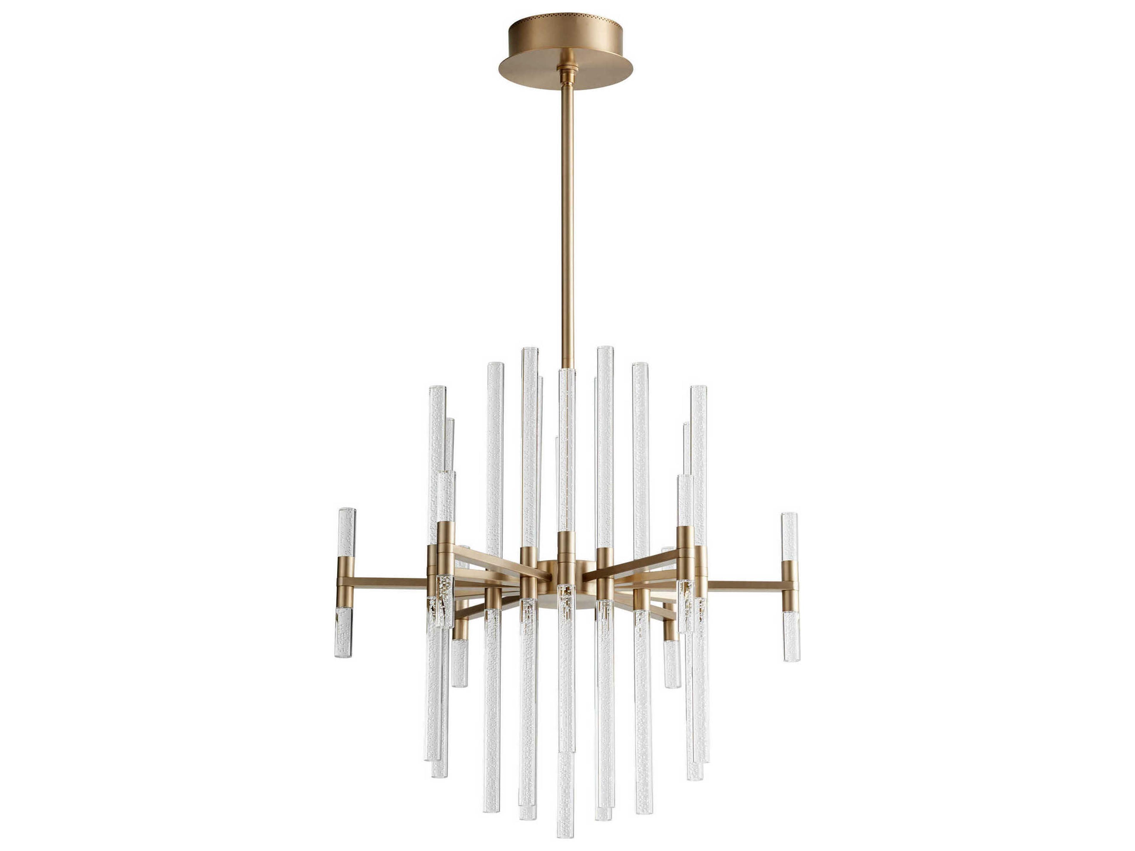 Oxygen by Quorum Miro 37-Light Aged Brass Linear Chandelier