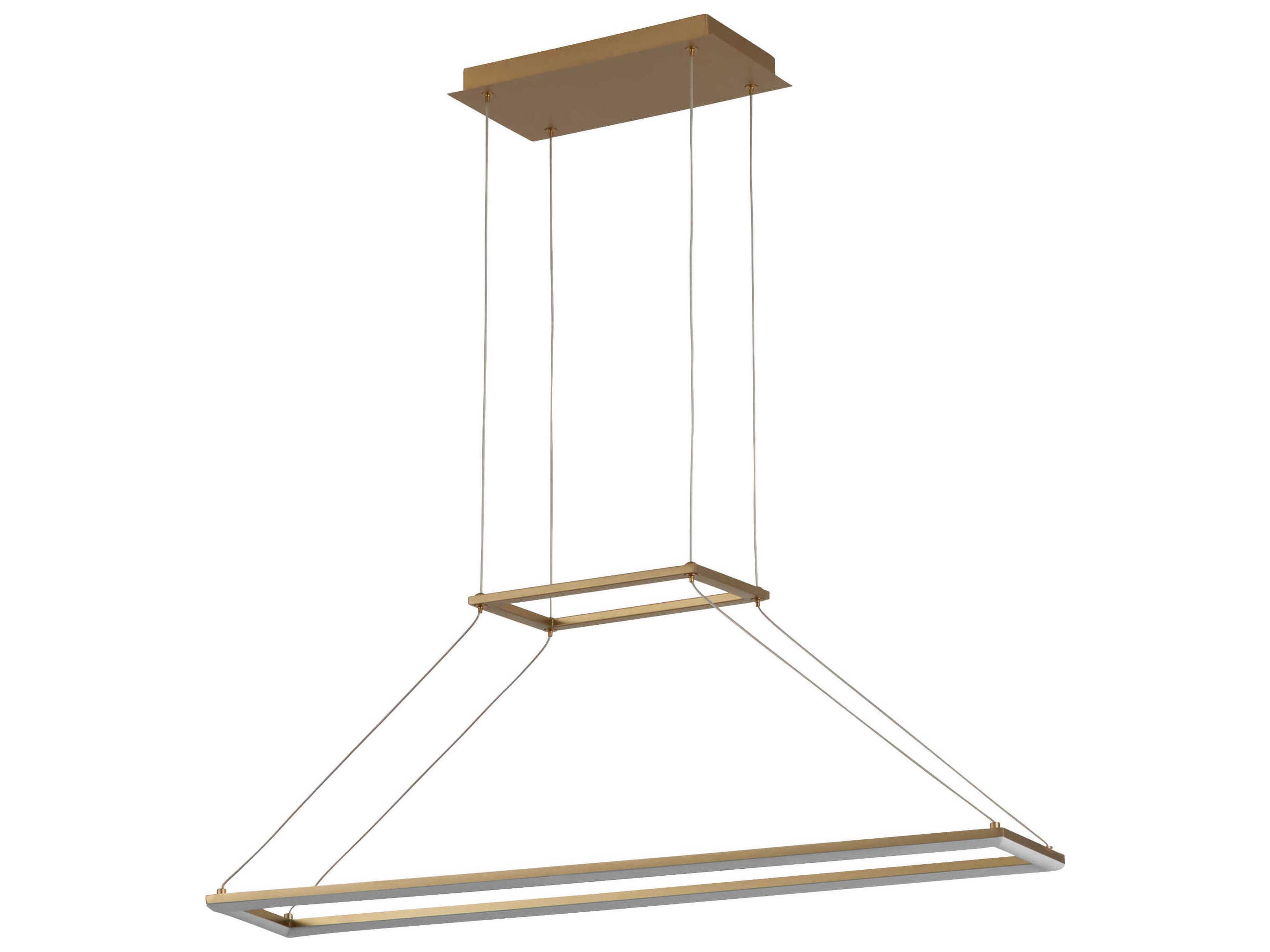 Oxygen by Quorum Xanni 1-Light Aged Brass Linear Island Pendant