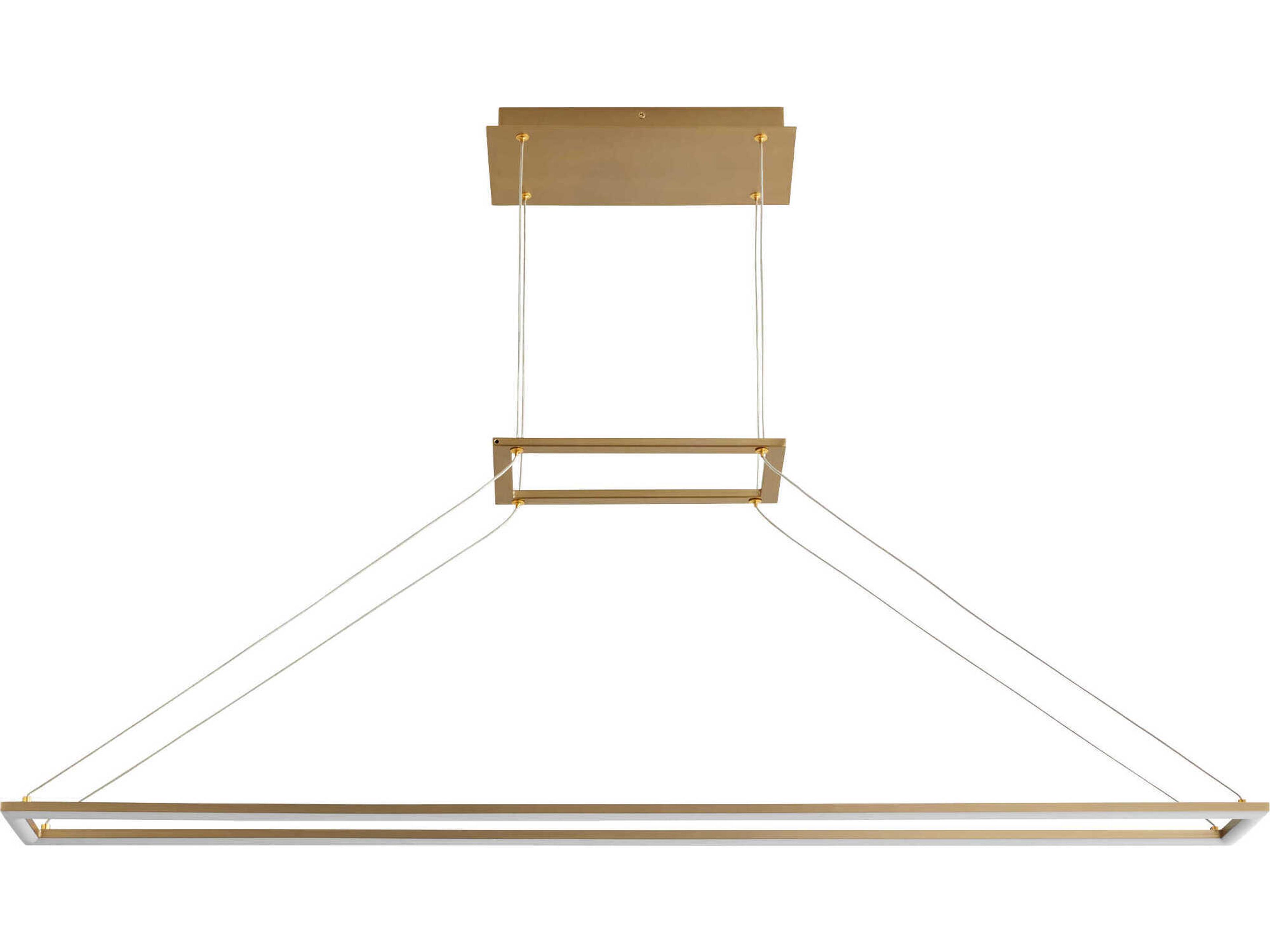 Oxygen by Quorum Xanni 1-Light Aged Brass Linear Island Pendant