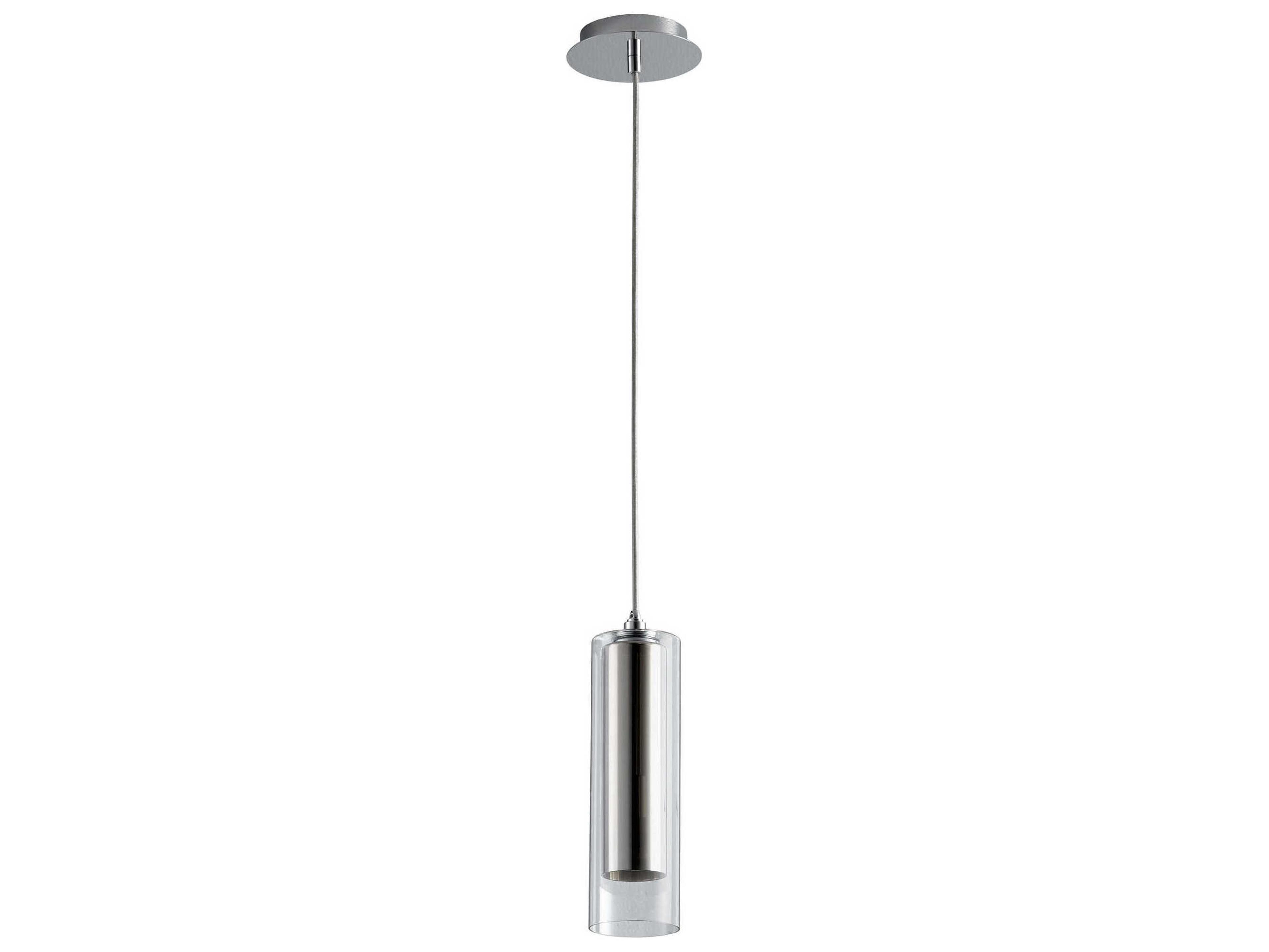 Oxygen by Quorum Gratis 1-Light Polished Chrome Mirror Glass Cylinder Mini Pendant