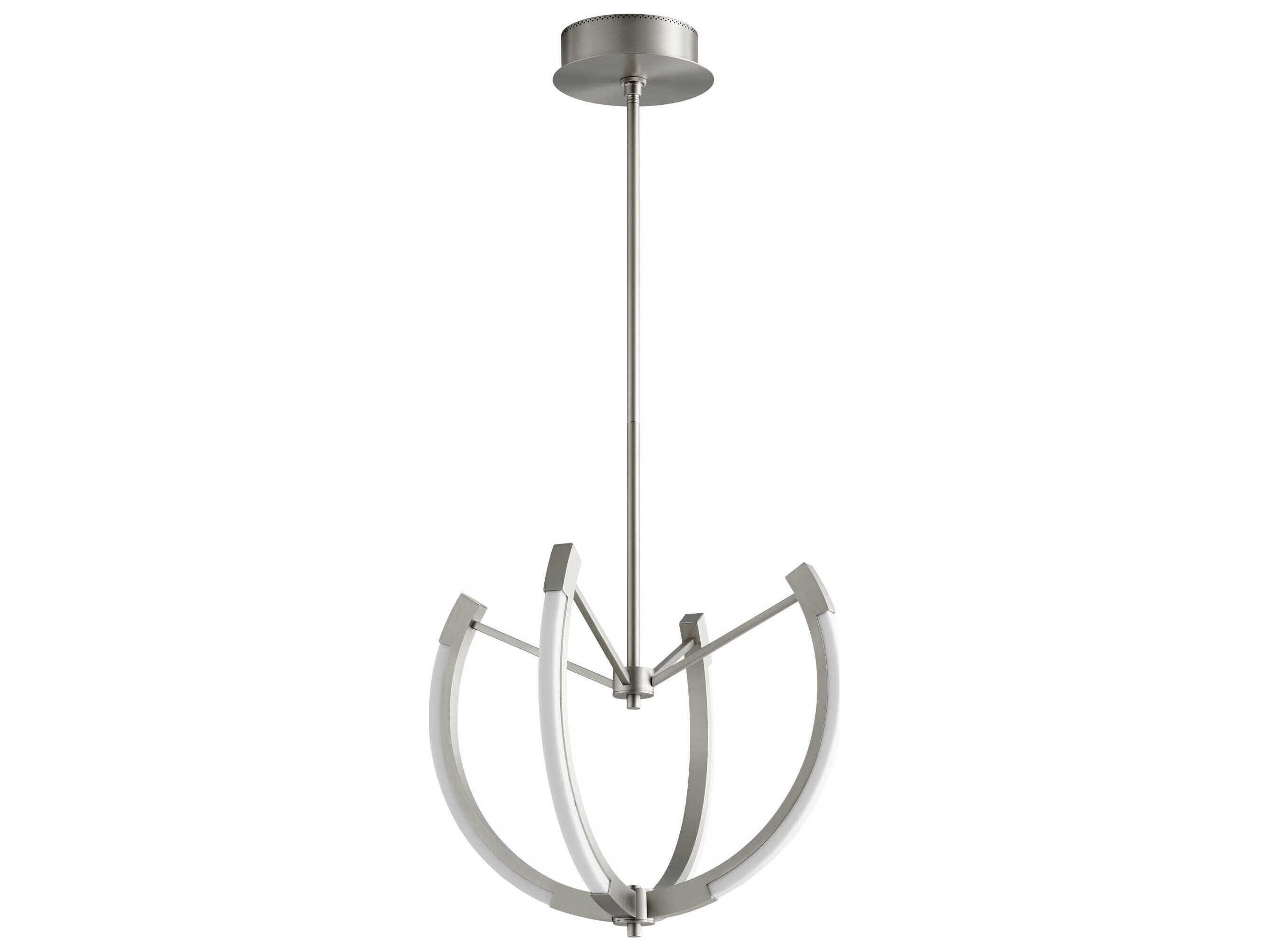 Oxygen by Quorum Utopia 4-Light Satin Nickel Geometric Linear Chandelier