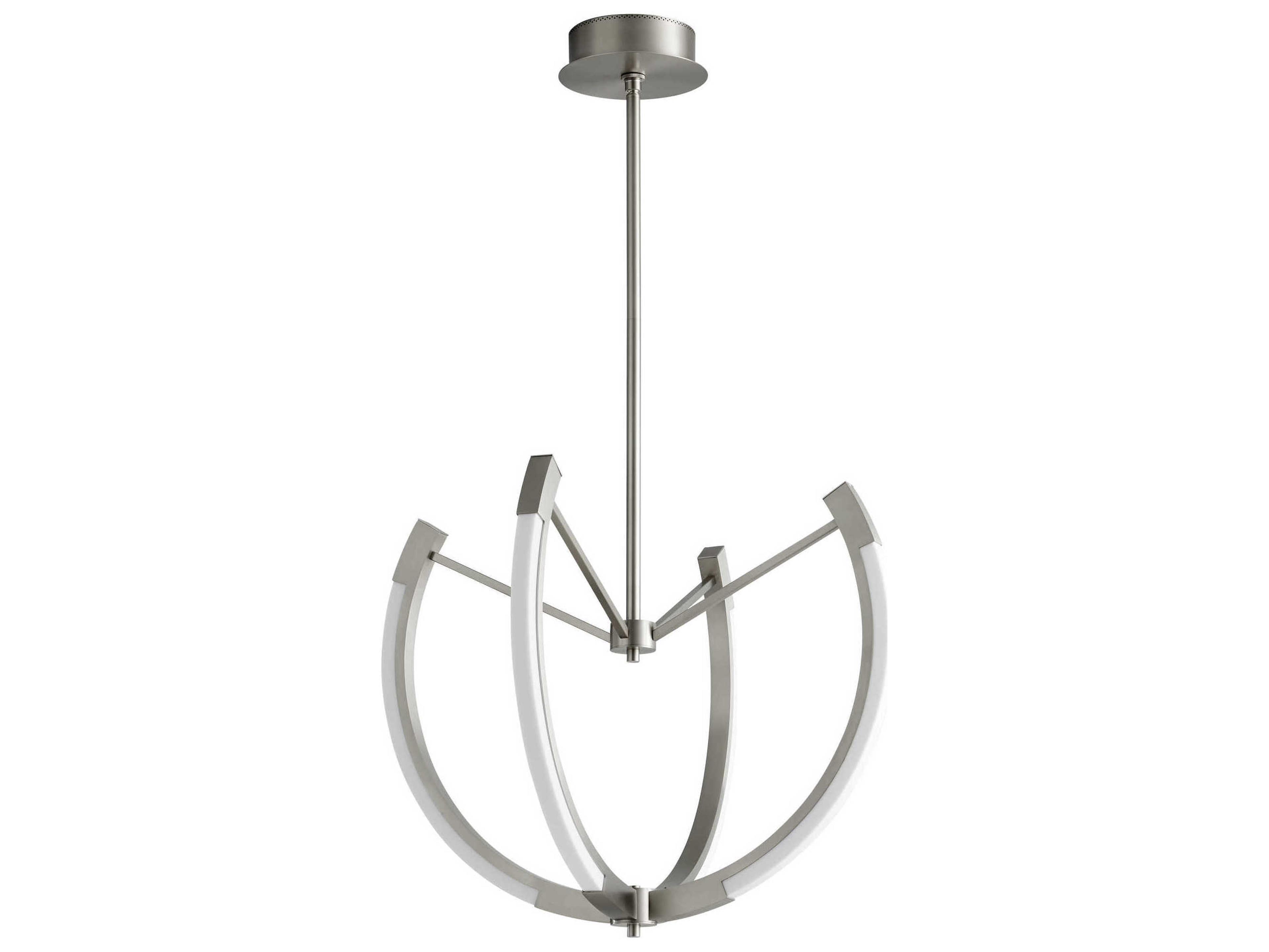 Oxygen by Quorum Utopia 4-Light Satin Nickel Geometric Linear Chandelier